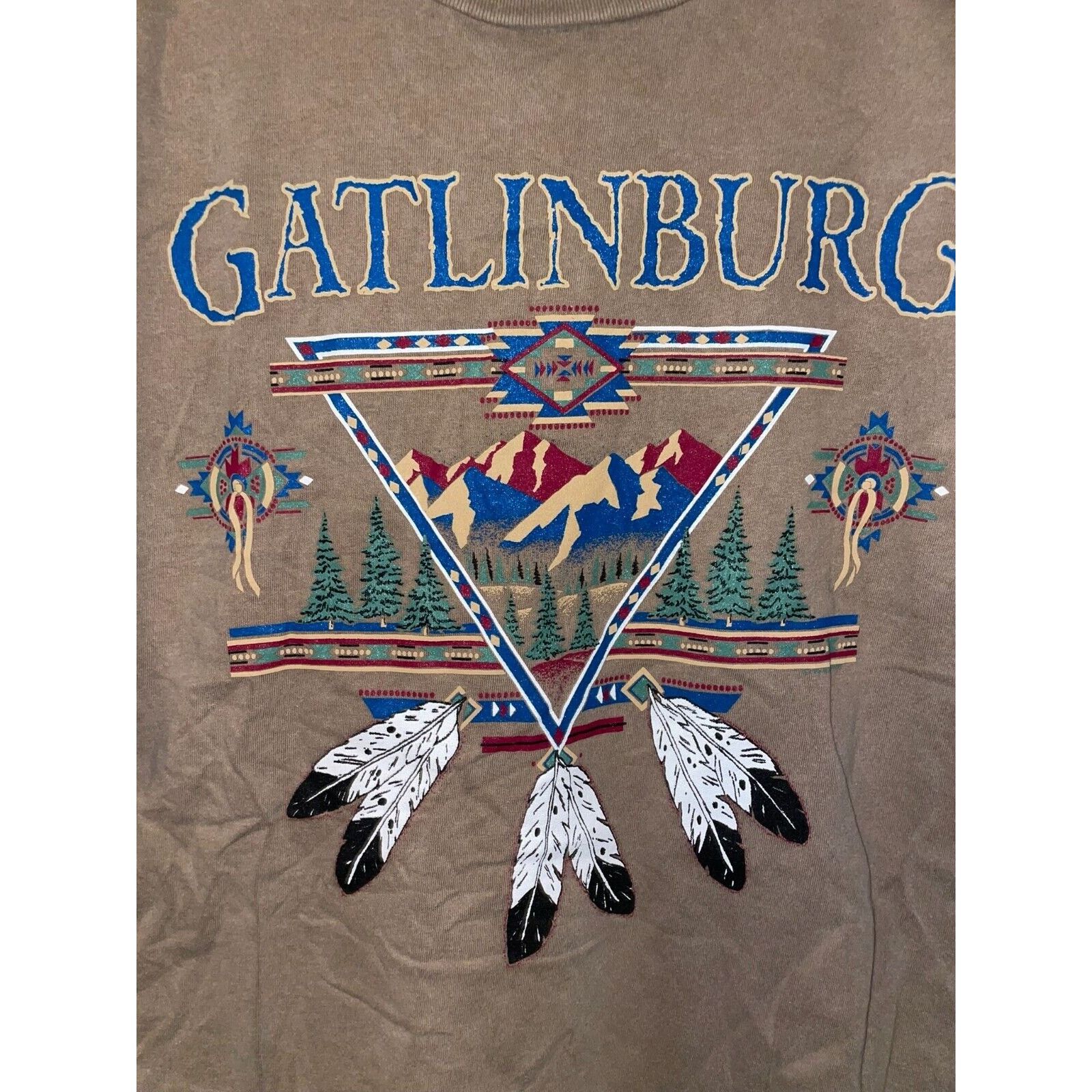Vintage Vintage Gatlinburg Shirt Oneita Mountain Brown Tee 90s VTG L Size US L / EU 52-54 / 3 - 2 Thumbnail