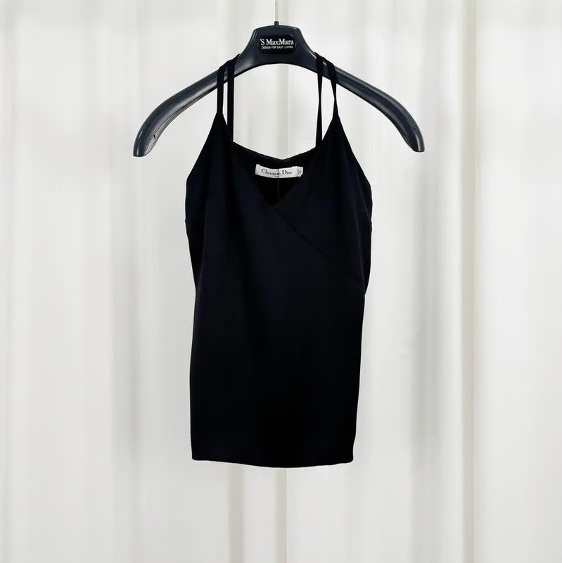 Dior Dior Black Silk Sleeveless Summer Top 0089 Size XS / US 0-2 / IT 36-38 - 1 Thumbnail