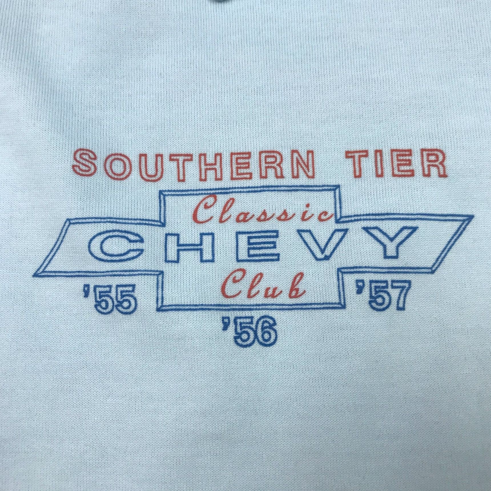 Vintage VTG Chevrolet Shirt Mens XL Blue Polo Chevy Classic Club Sea Palms Single Stitch Size US XL / EU 56 / 4 - 2 Thumbnail