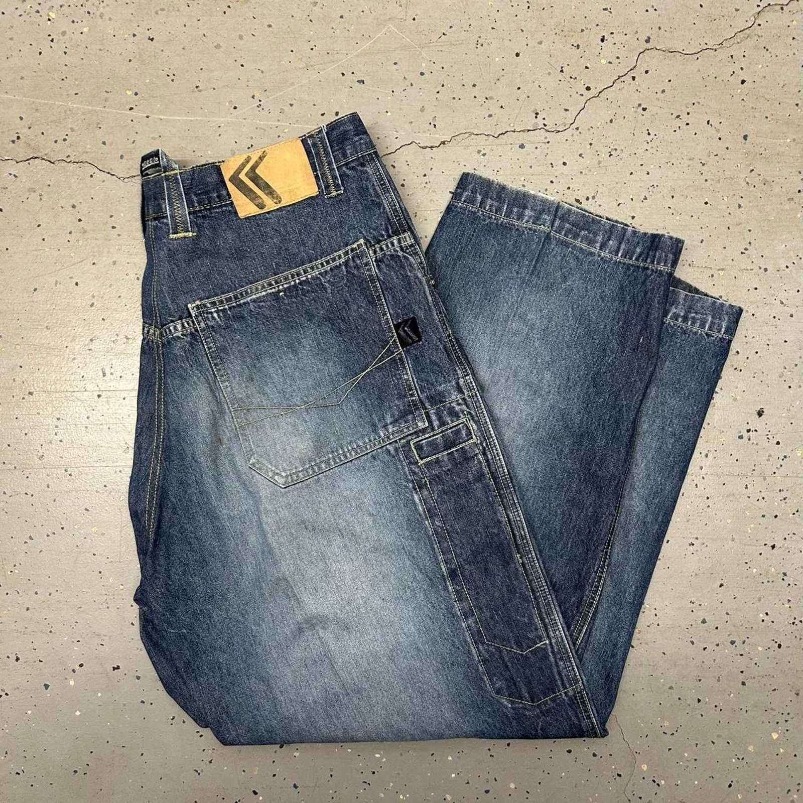 Other Y2K Baggy Dark blue denim jeans with a faded Size US 38 / EU 54 - 1 Thumbnail