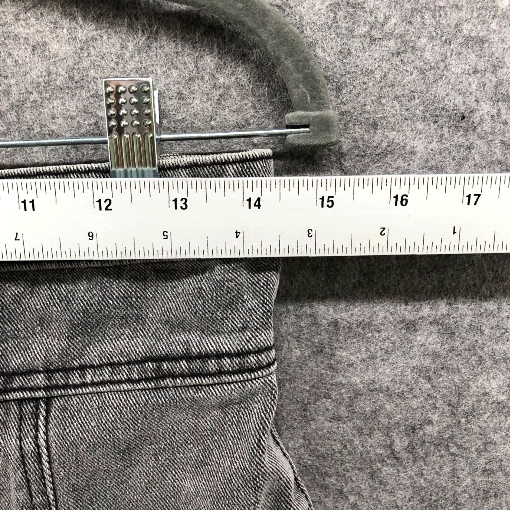 PrettyLittleThing VINTAGE Pretty Little Thing Mini Jean Skirt Women 00P Short Slit Cotton Denim Gray 90s Size 24" / US 00 / IT 34 - 5 Thumbnail