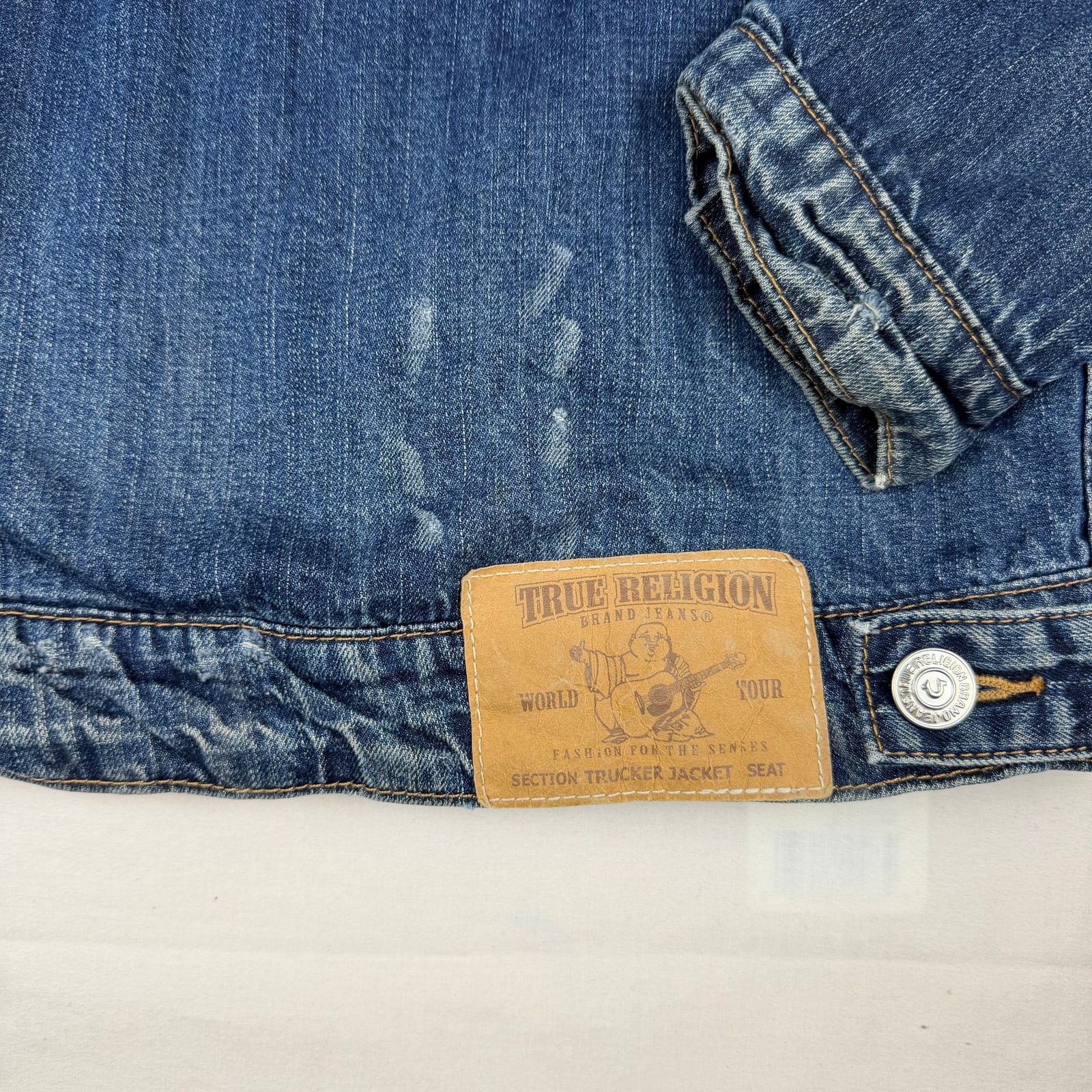 True Religion True Religion Sherpa Lined Denim Trucker Jacket Medium Size US M / EU 48-50 / 2 - 9 Thumbnail