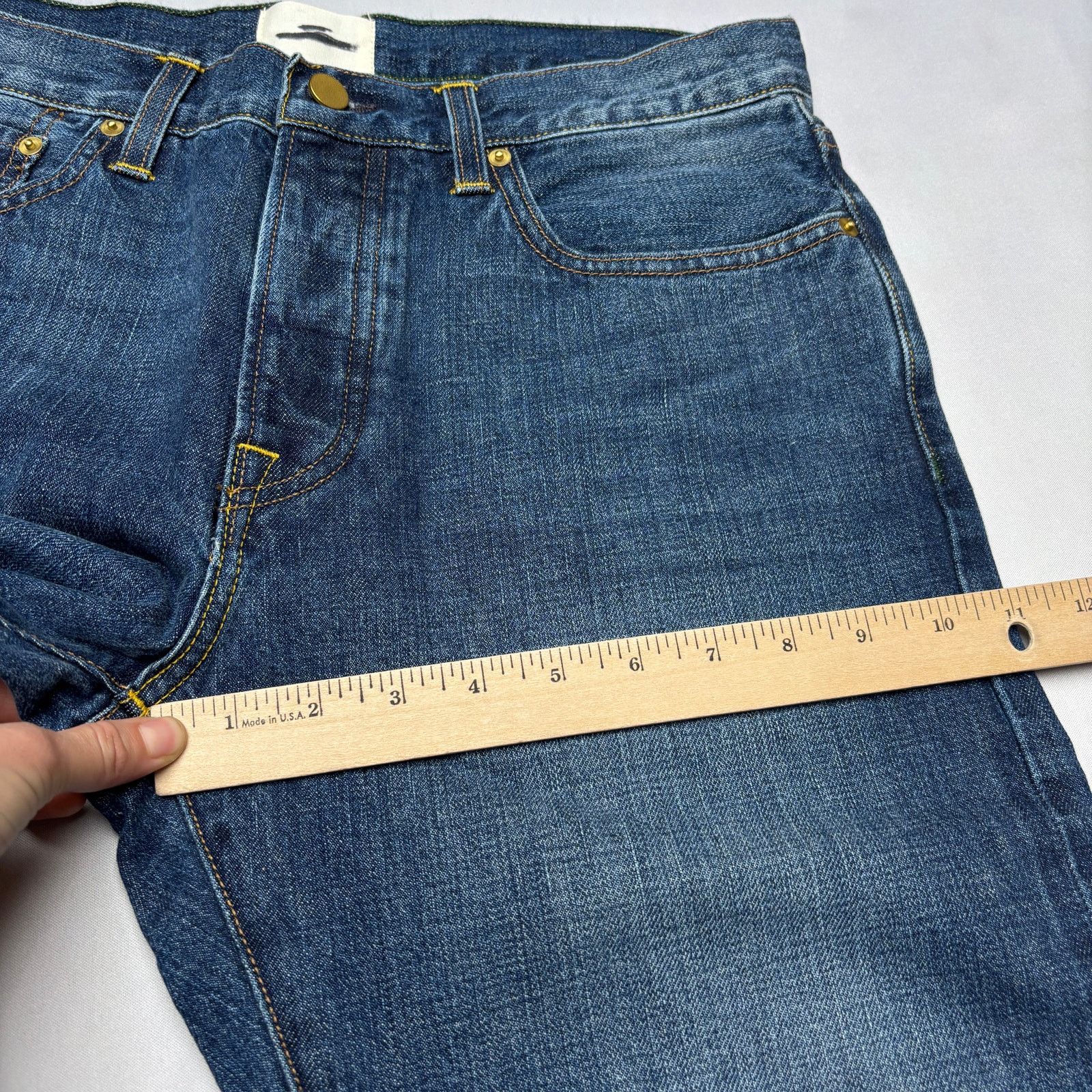 Sid Mashburn $325 Sid Mashburn Japanese Selvedge Deep Indigo Jeans 33x32 Size US 33 - 8 Thumbnail