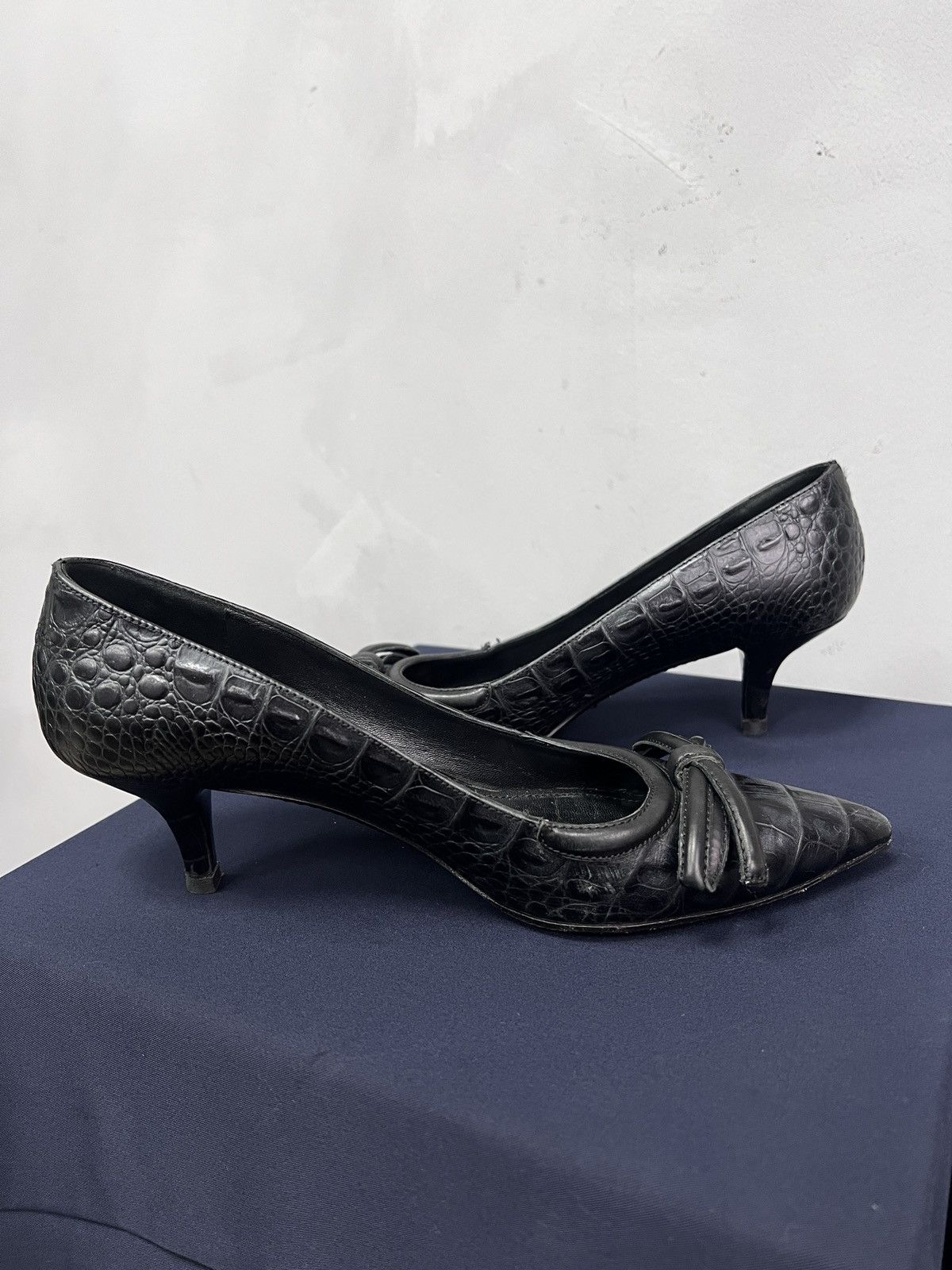 Prada Prada crocodile Leather Heels Women’s 37.5 vintage y2k Size US 7.5 / IT 37.5 - 6 Thumbnail