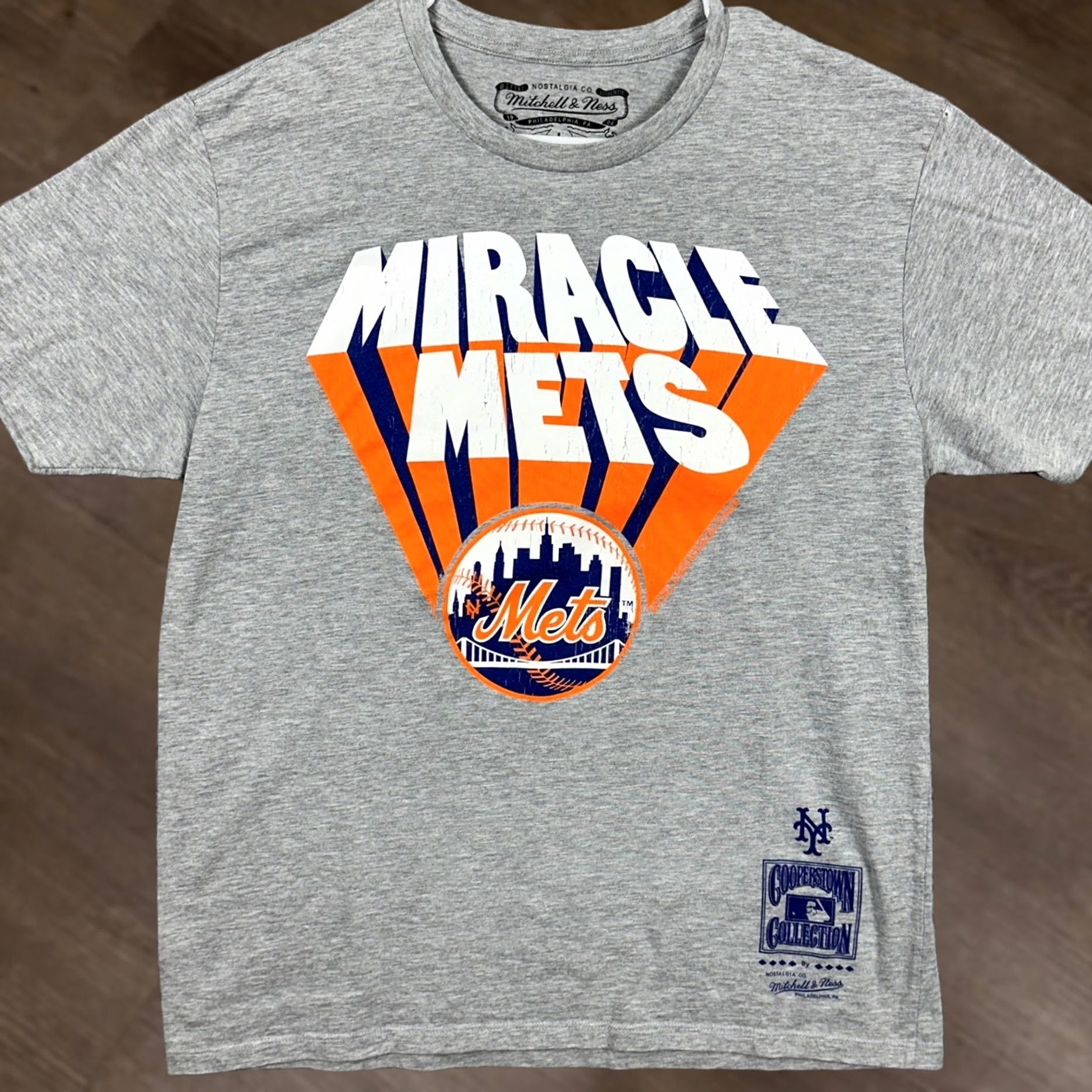 Mitchell & Ness New York Mets T-Shirt Tee Mens Gray Large Miracle Short Sleeve Mitchell Ness Size US L / EU 52-54 / 3 - 1 Thumbnail