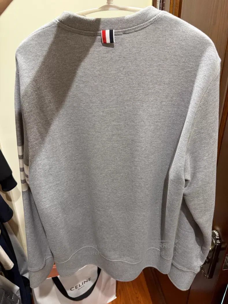 Thom Browne Thom Browne Crew Neck Sweatshirt Light Grey Size US XL / EU 56 / 4 - 2 Thumbnail