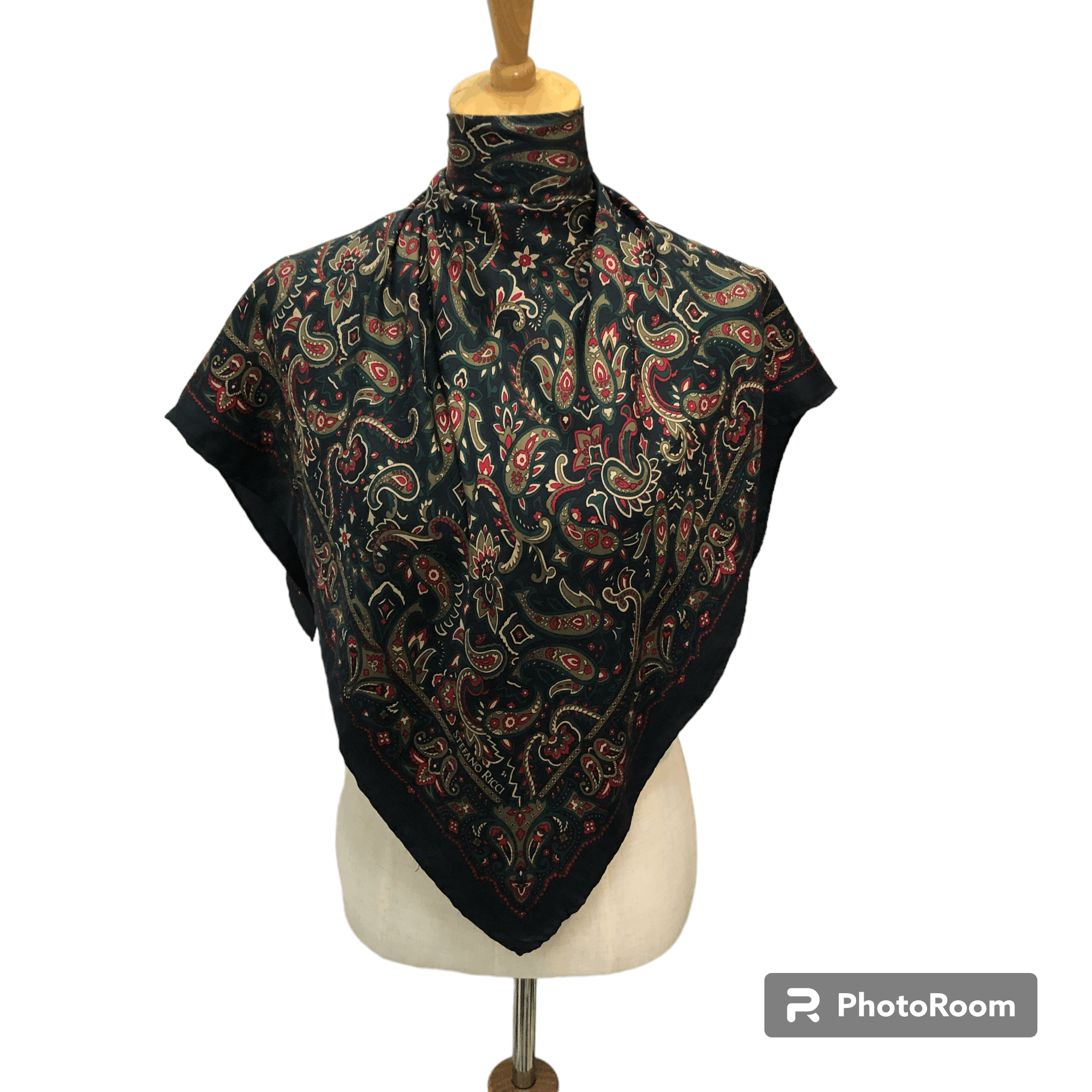 Stefano Ricci Stefano Ricci Paisley Hand Rolled Silk Scarf M1189 Size ONE SIZE - 1 Thumbnail