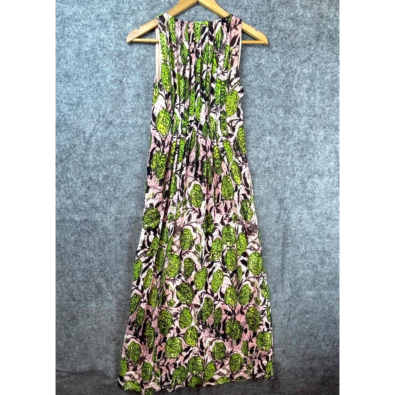 FUZZI Fuzzi Dress Small Green Pink Pleated Gauzy Whimsical Fairy Size S / US 4 / IT 40 - 2 Thumbnail