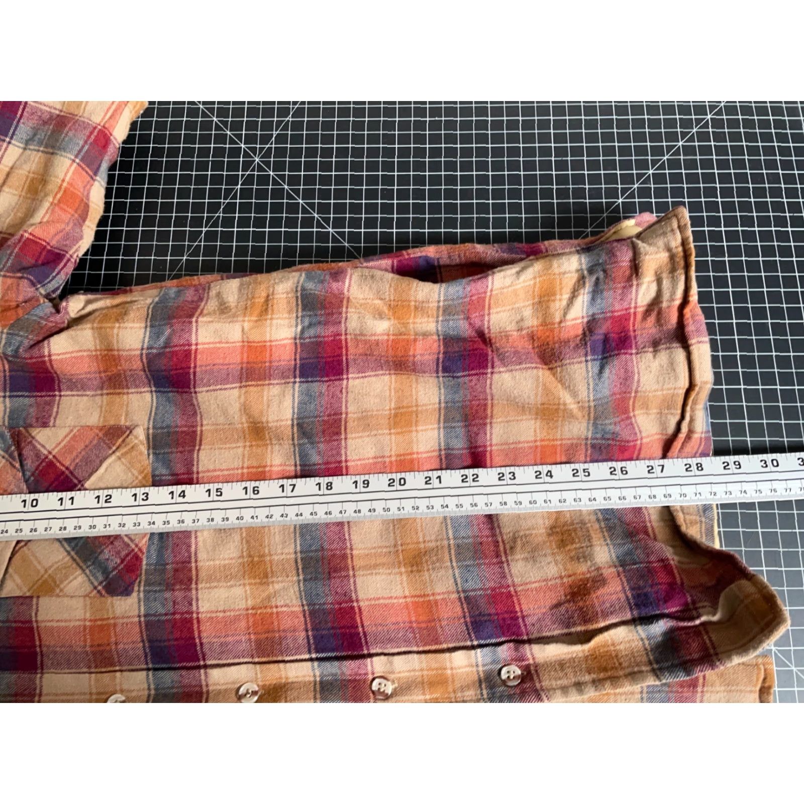 Arrow VINTAGE Arrow Shacket Jacket Quilted L Beige Red Plaid Mens Large Size US L / EU 52-54 / 3 - 6 Thumbnail