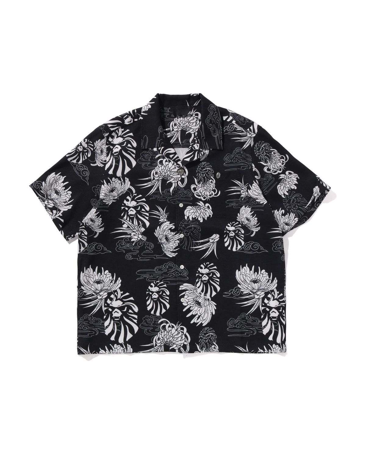 Designer BLACK Men’s Short Sleeve Hawaiian Camp Shirt Size US M / EU 48-50 / 2 - 1 Thumbnail