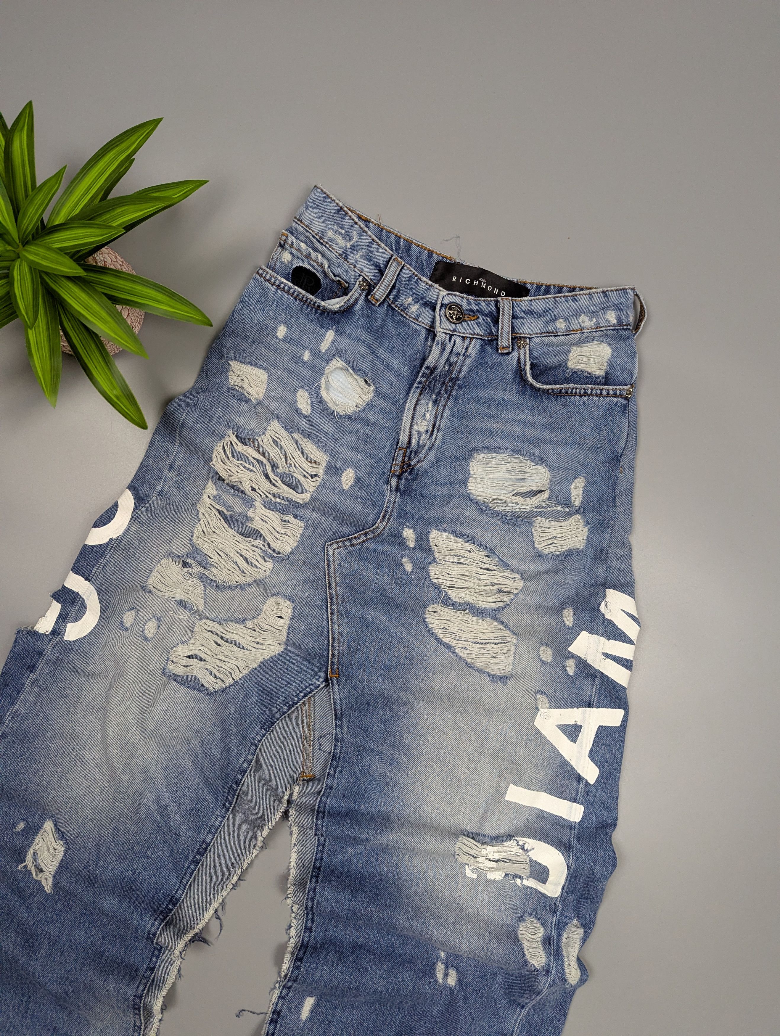 John Richmond John Richmond JORDIN Denim Maxi Skirt Y2K Jeans Style Size 27" / US 4 / IT 40 - 13 Thumbnail