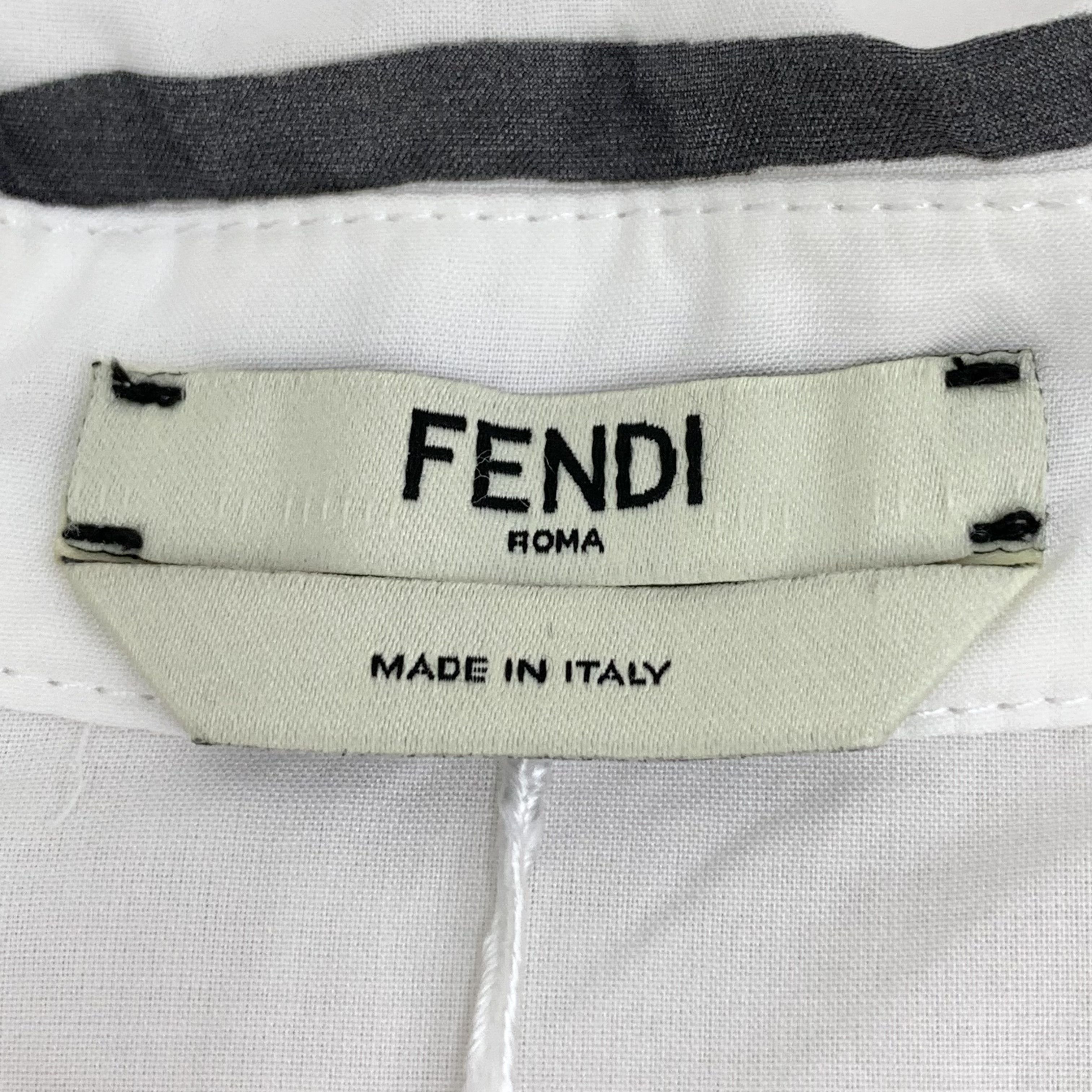 Fendi Fendi White Comic Print Cotton Jumpsuit Size 38" / US 16 / IT 52 - 2 Thumbnail