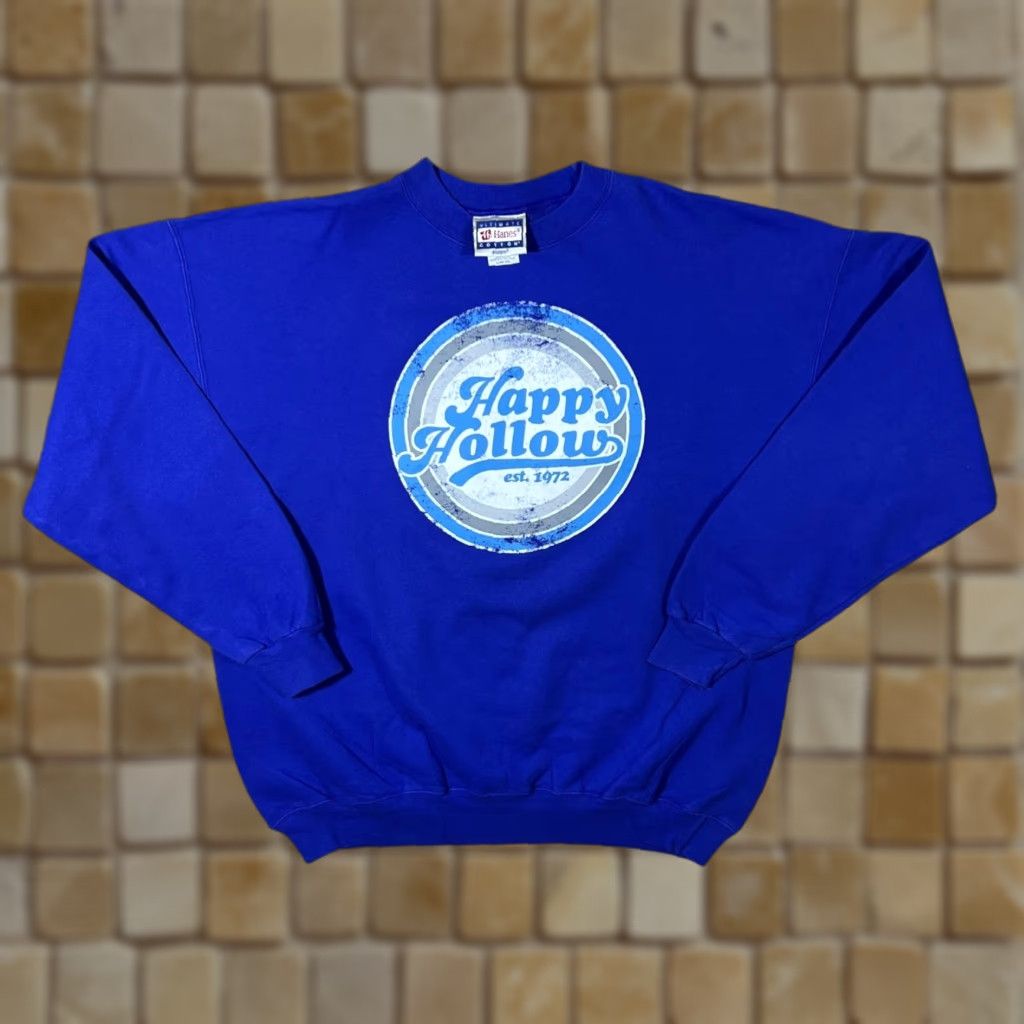 Hanes Hanes Happy Hollow Souvenir Spellout Graphic Crewneck Sweatshirt L Blue Mens Large Size US L / EU 52-54 / 3 - 1 Thumbnail