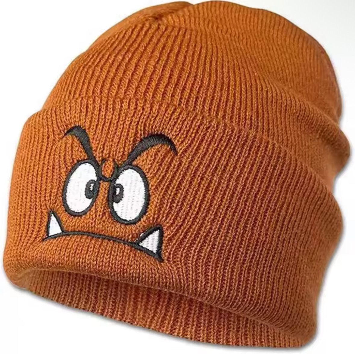Other Trendy Mario Mushroom Angry Face Knit Beanie Hat Skullies Size ONE SIZE - 1 Thumbnail