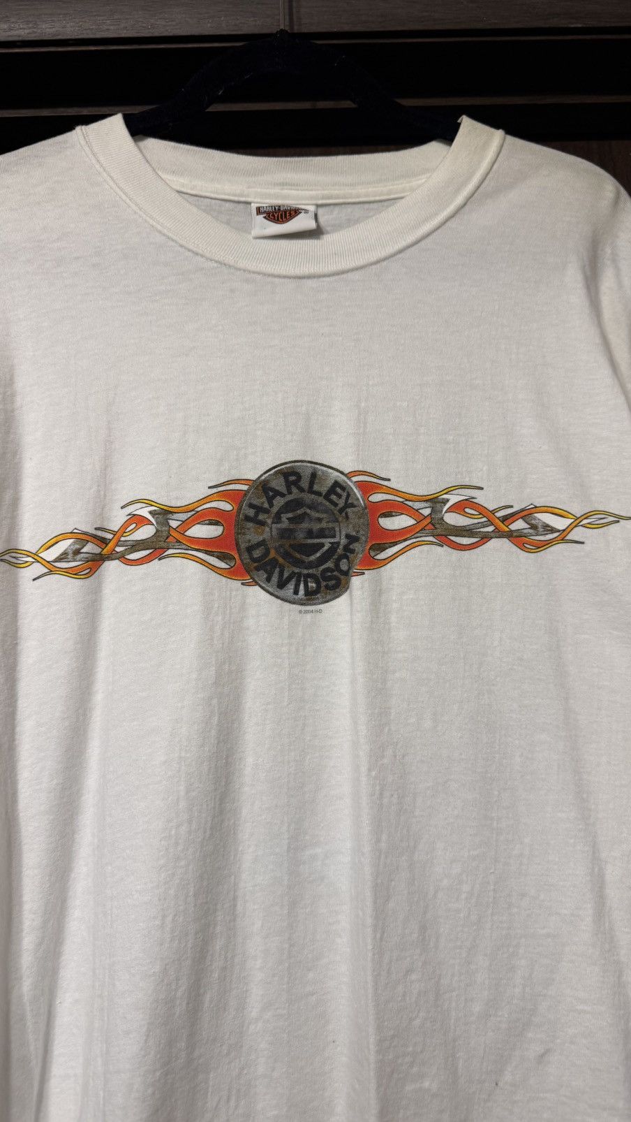 Harley Davidson Vintage 2004 Harley Davidson Flame Sleeve White Size US XL / EU 56 / 4 - 2 Thumbnail