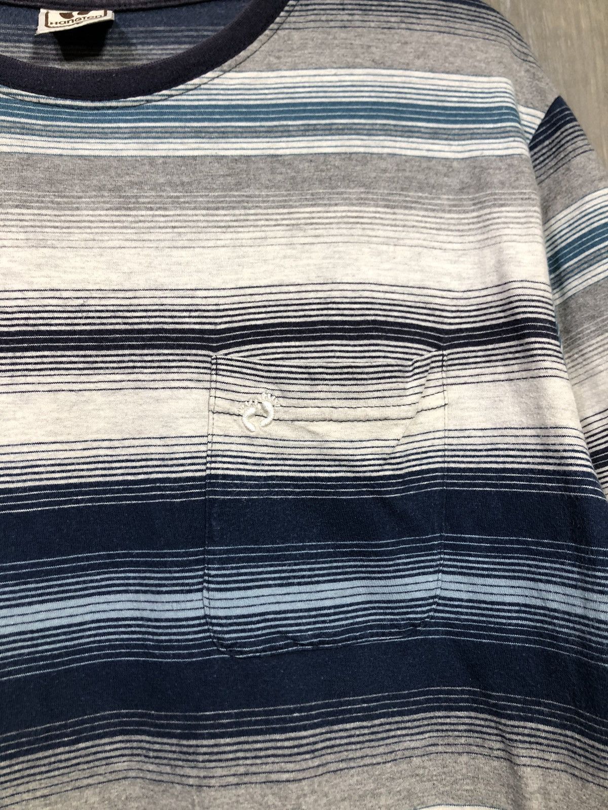 Hang Ten × Japanese Brand Vintage Hangten Stripe Pocket T-shirt Size US L / EU 52-54 / 3 - 5 Thumbnail