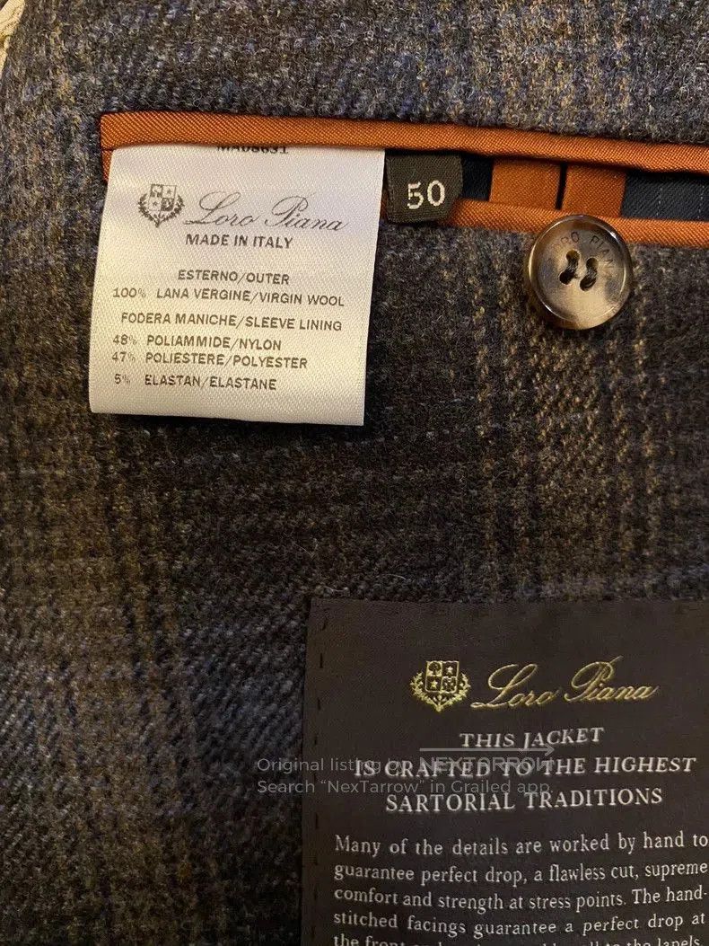 Loro Piana LoroPiana Handmade Wool Suit Jacket. Size US M / EU 48-50 / 2 - 5 Thumbnail