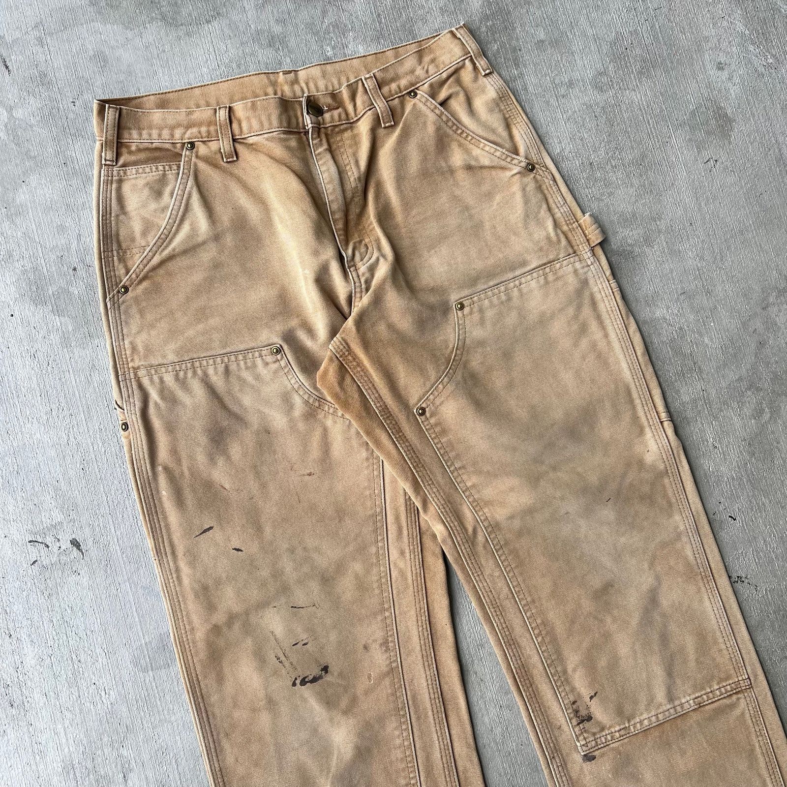 Carhartt × Vintage Carhartt faded brown double knee work wear carpenter pants Size US 31 - 2 Thumbnail