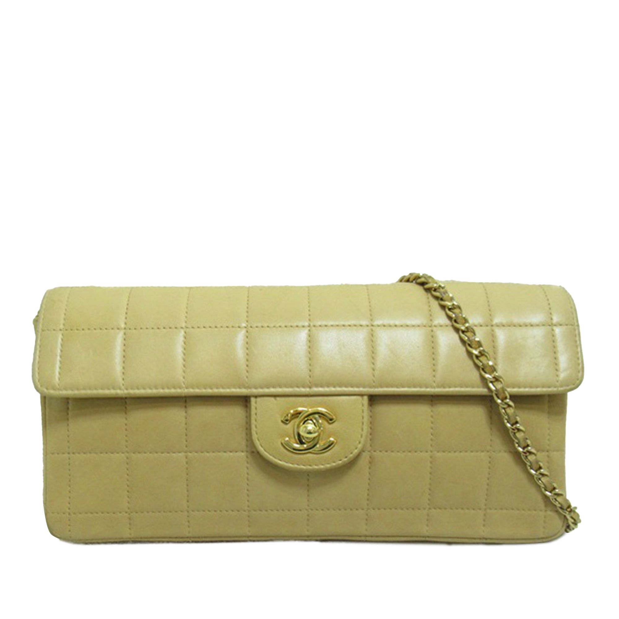 image of Chanel Choco Bar East West Flap Bag in Brown, Women's