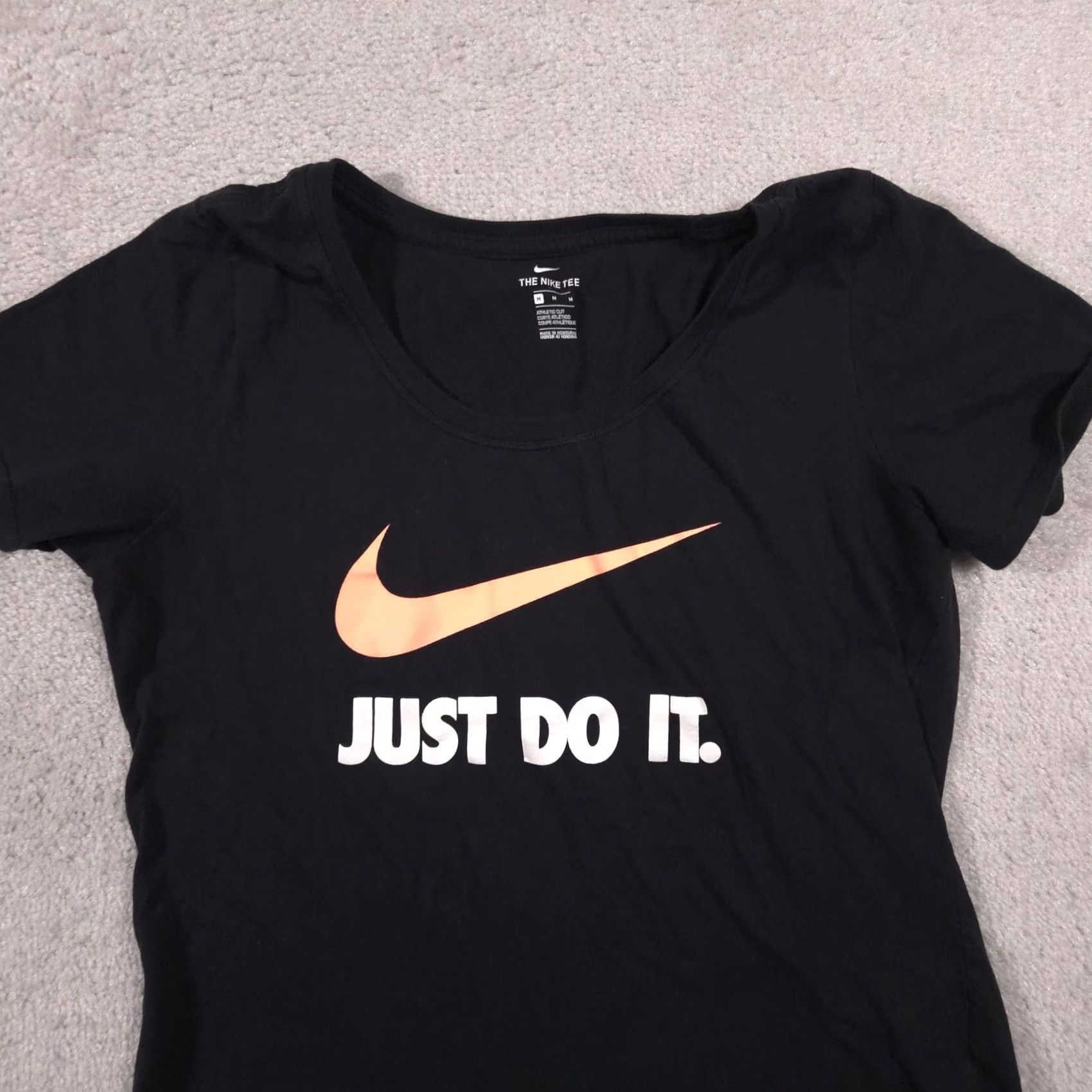 Nike Nike Shirt Womens Medium Black Just Do It Swoosh Graphic Scoop Neck Tee Top Size M / US 6-8 / IT 42-44 - 3 Thumbnail
