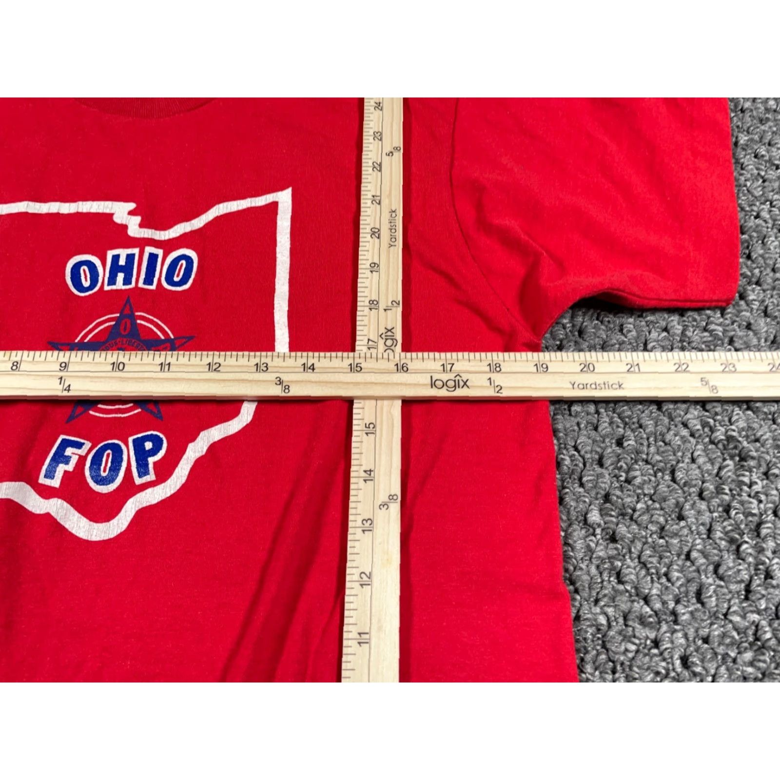 Vintage VINTAGE Screen Stars T-Shirt Men Adult Large Red 90s Ohio Fraternal Order of Police Graphic Tee 90s City Retro Logo Size US L / EU 52-54 / 3 - 7 Thumbnail