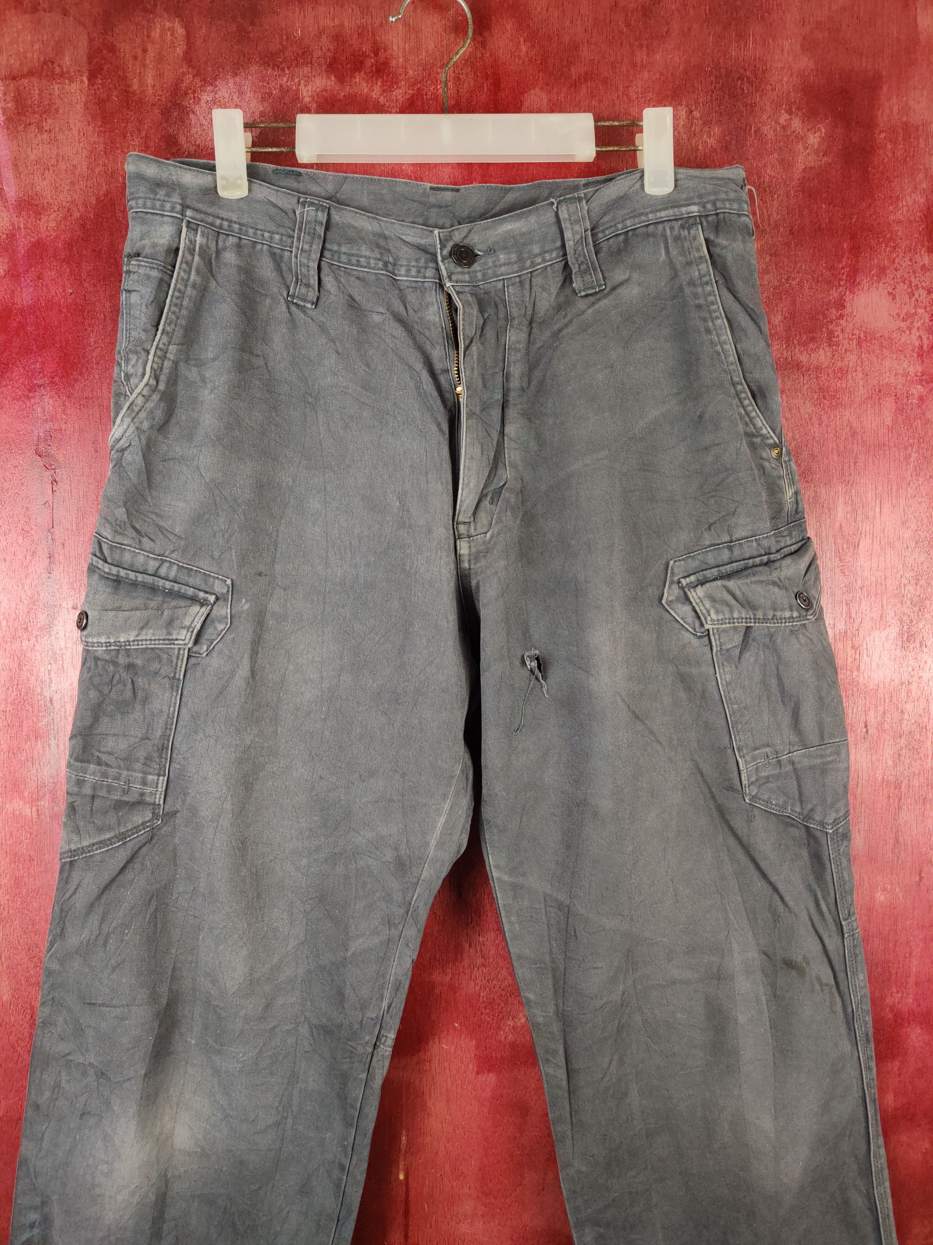 Japanese Brand Evenriver Dark Gray Faded Multipocket Cargo Pants #S1315 Size US 34 / EU 50 - 2 Thumbnail