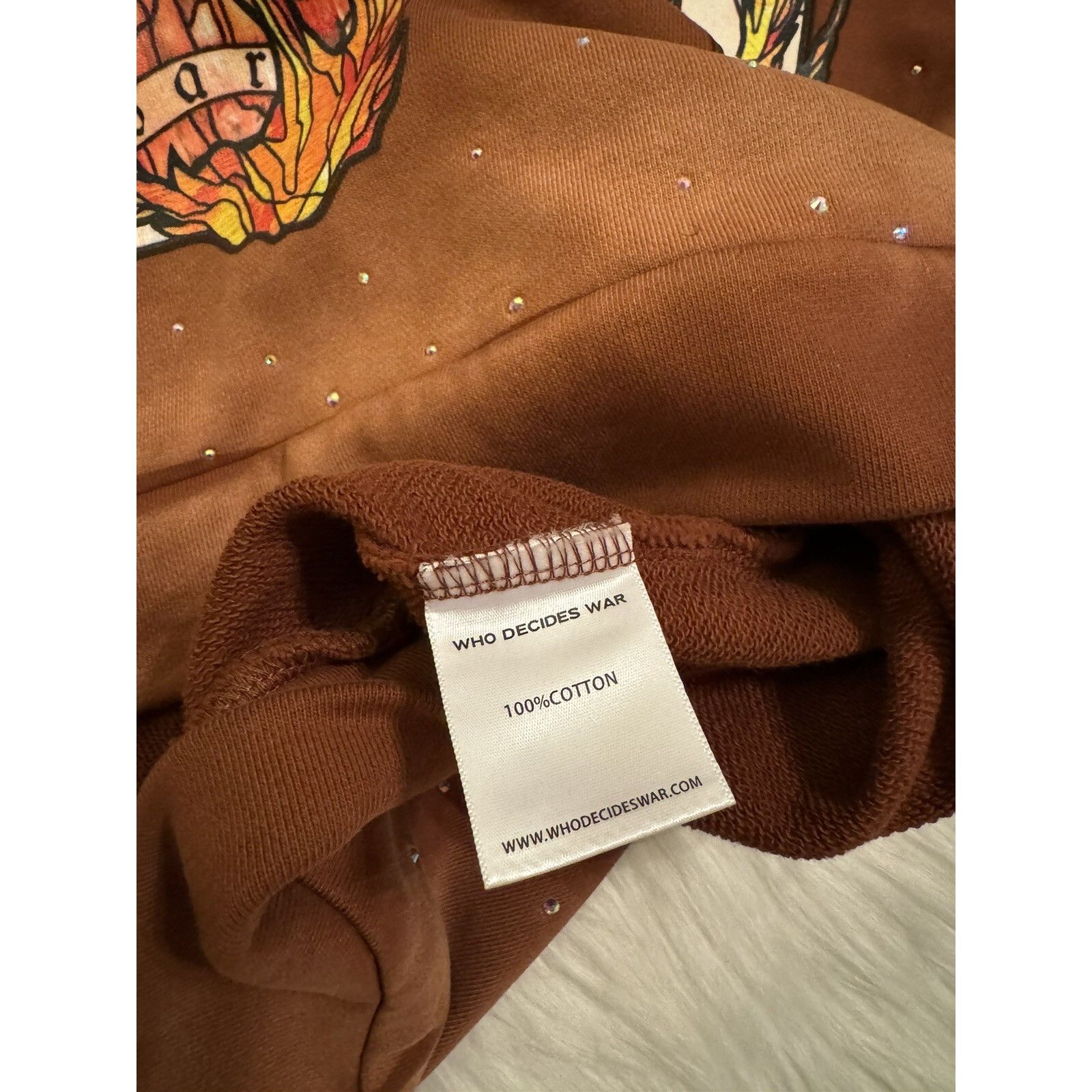 Who Decides War Who Decides War Flame Glass Hooded Sweatshirt Hoodie Crystal Size US L / EU 52-54 / 3 - 4 Thumbnail