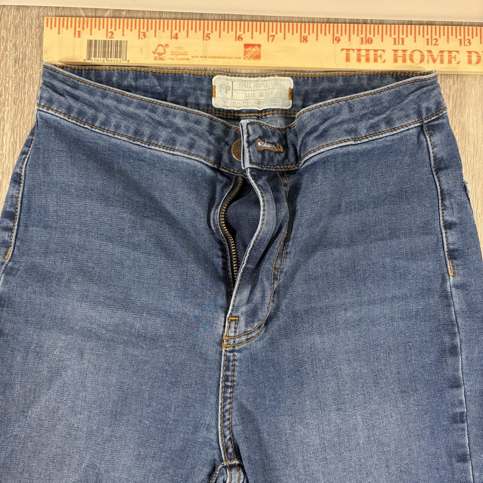 Free People Free People Women's Floa Flare Jeans High Rise Blue Boho 25R Size 25" / US 0 / IT 36 - 3 Thumbnail