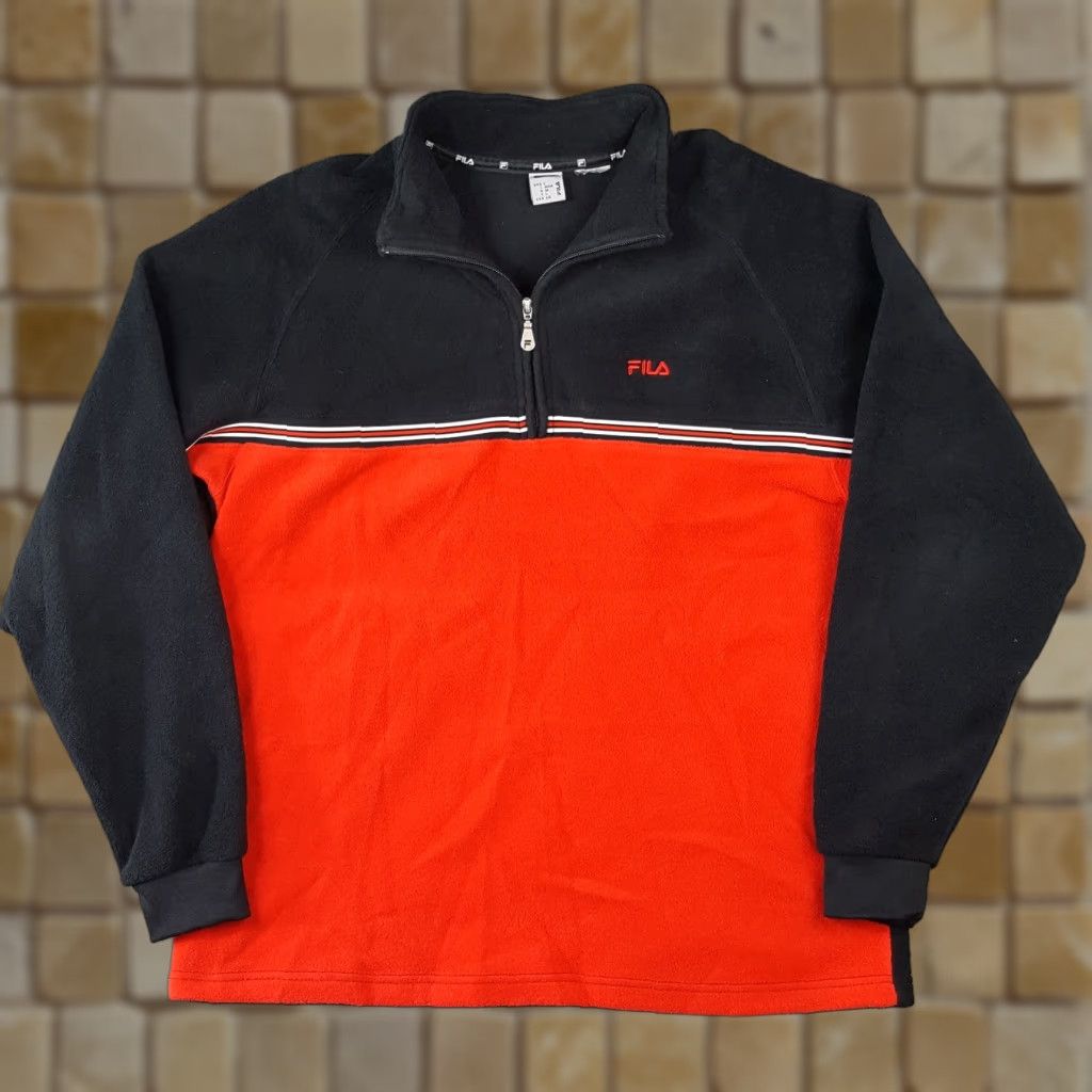 Fila Y2K FILA 2-Tone Fleece Quarter Zip Pullover Men's Size L Crewneck Sweatshirt Vintage Red Pile Jacket Outdoor Hiking Size US L / EU 52-54 / 3 - 1 Thumbnail