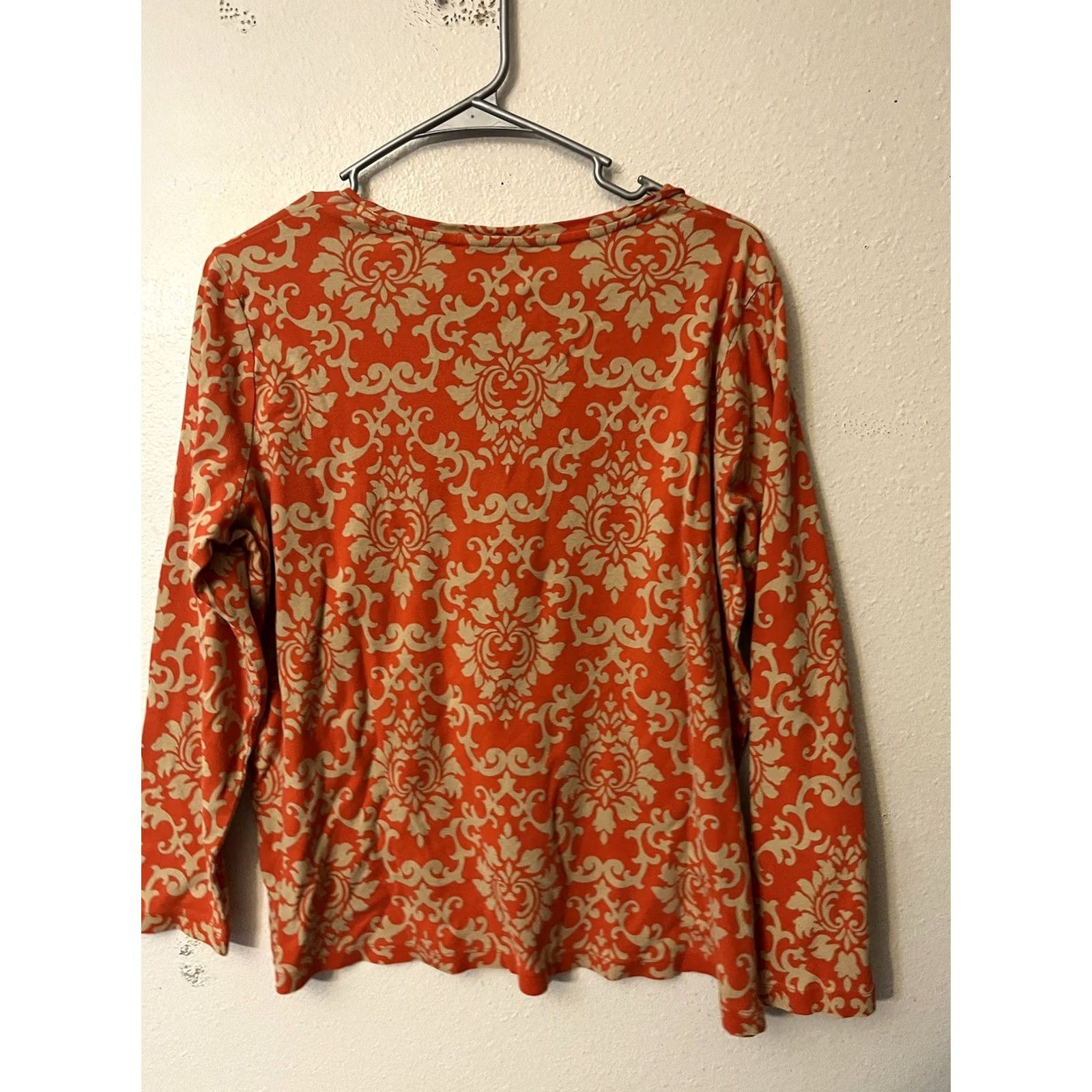 Jones New York Jones New York Blouse Size 1X Red Gold Demask Floral Geometric Pattern Size XL / US 12-14 / IT 48-50 - 3 Thumbnail