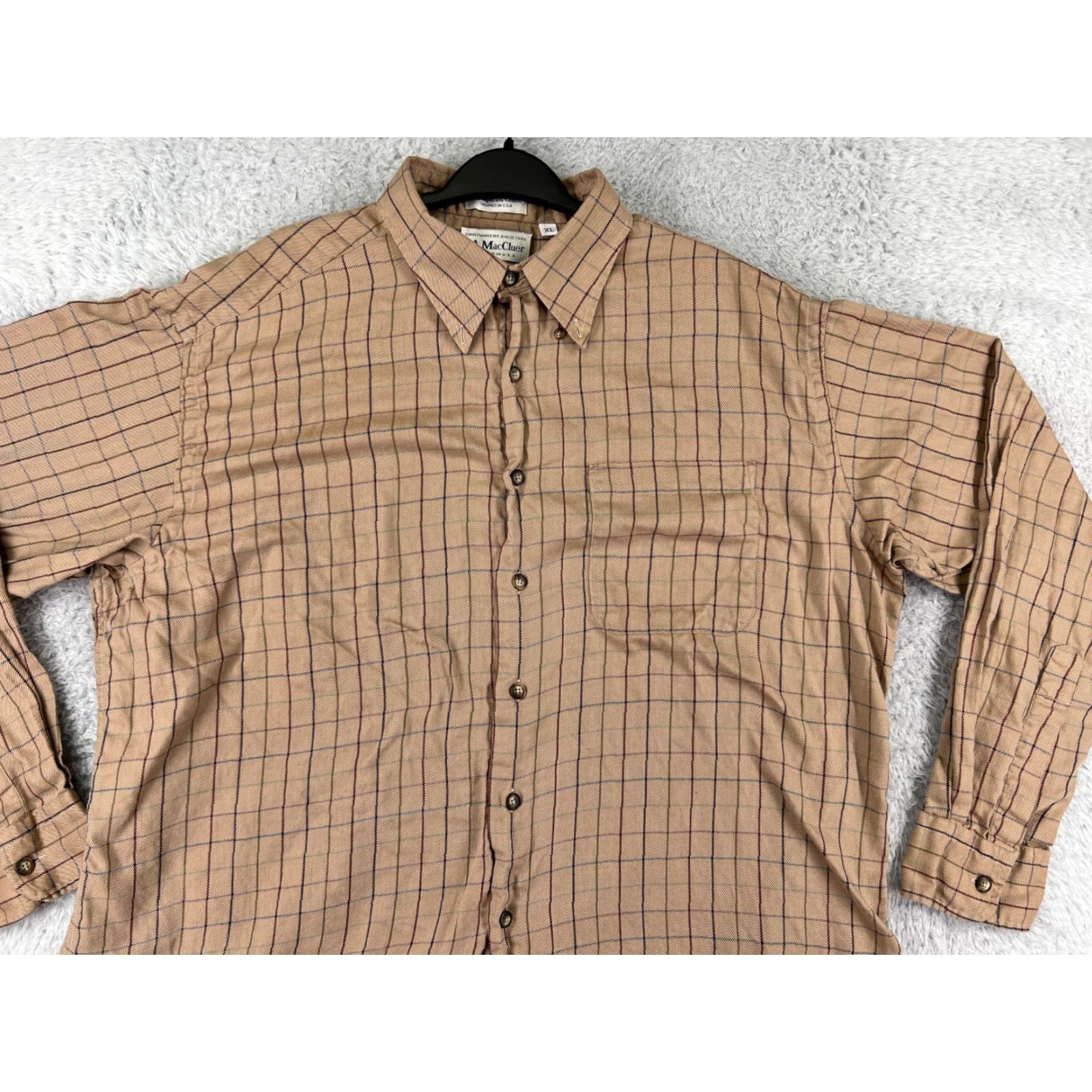 Vintage VINTAGE FA MacCluer Shirt Men XL Beige Button-Up Cotton Pocket Size US XL / EU 56 / 4 - 4 Thumbnail