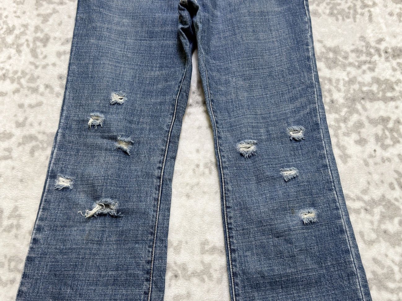 Uniqlo Old Uniqlo Flare Jeans Y2K Distressed Whipstitch Denim Size US 29 - 6 Thumbnail