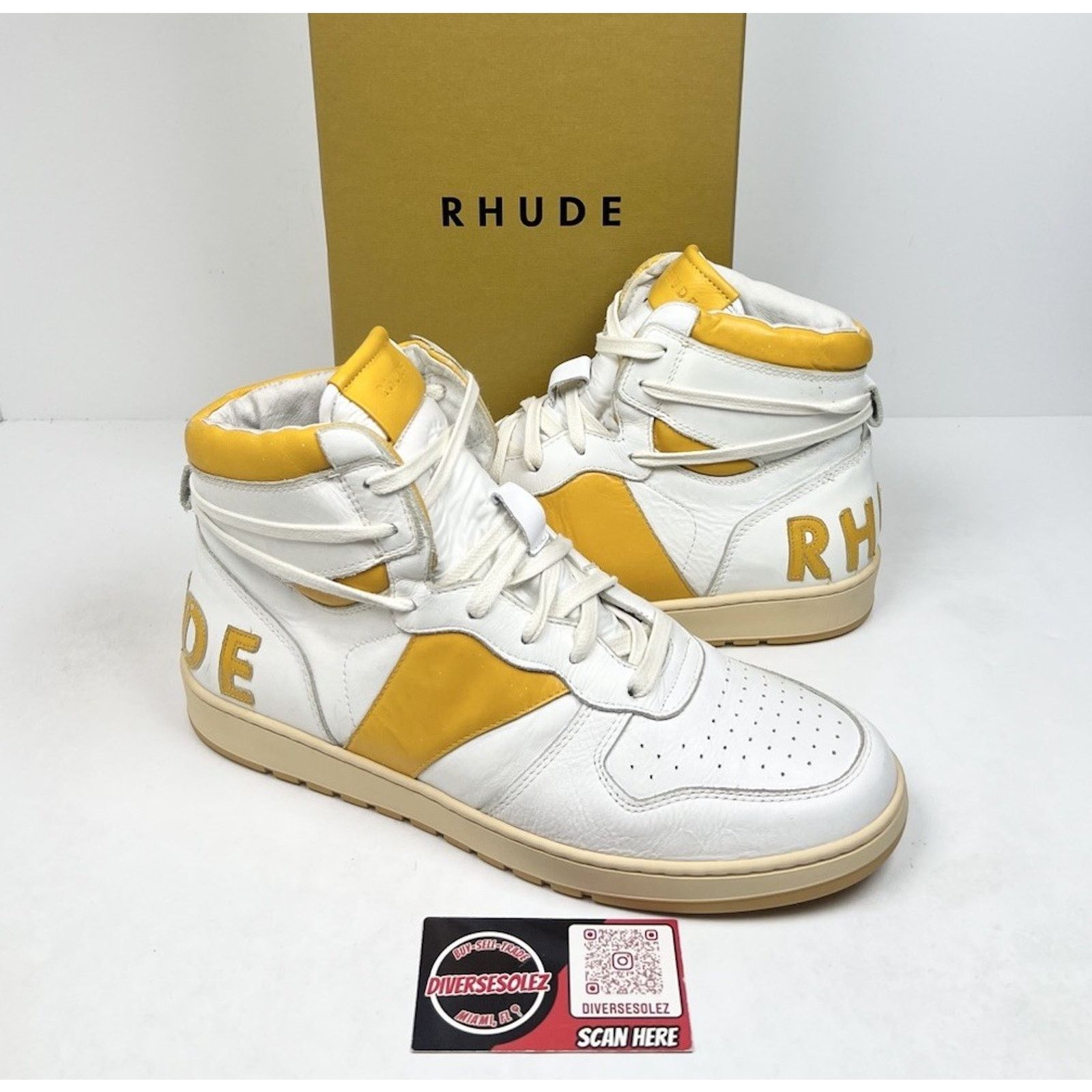 Rhude Size 10US - Rhude Yellow Rhecess Leather High NEW Size US 10 / EU 43 - 1 Thumbnail