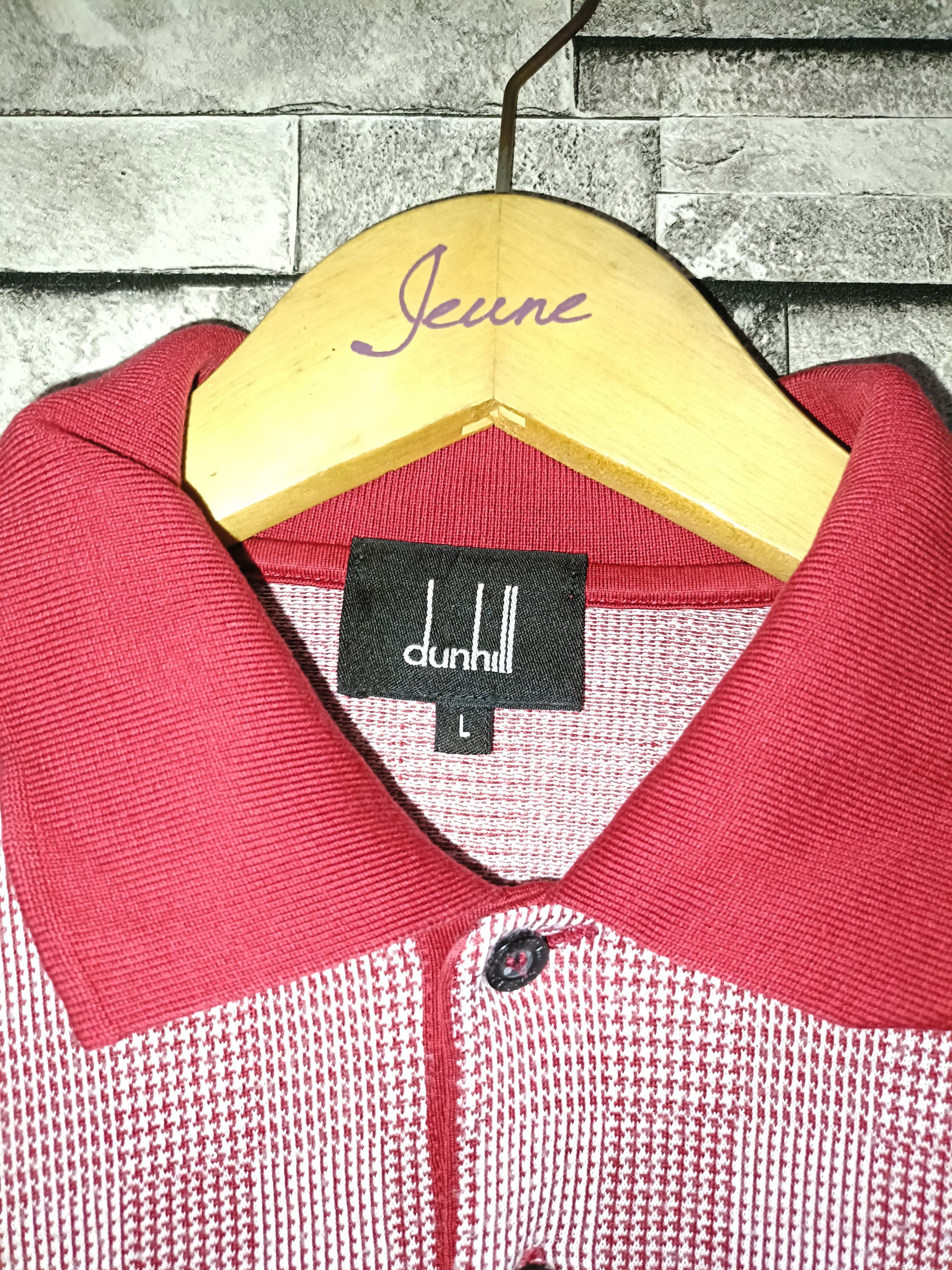 Alfred Dunhill Italian Made Dunhill jacquard knit polo shirt Size US L / EU 52-54 / 3 - 7 Thumbnail