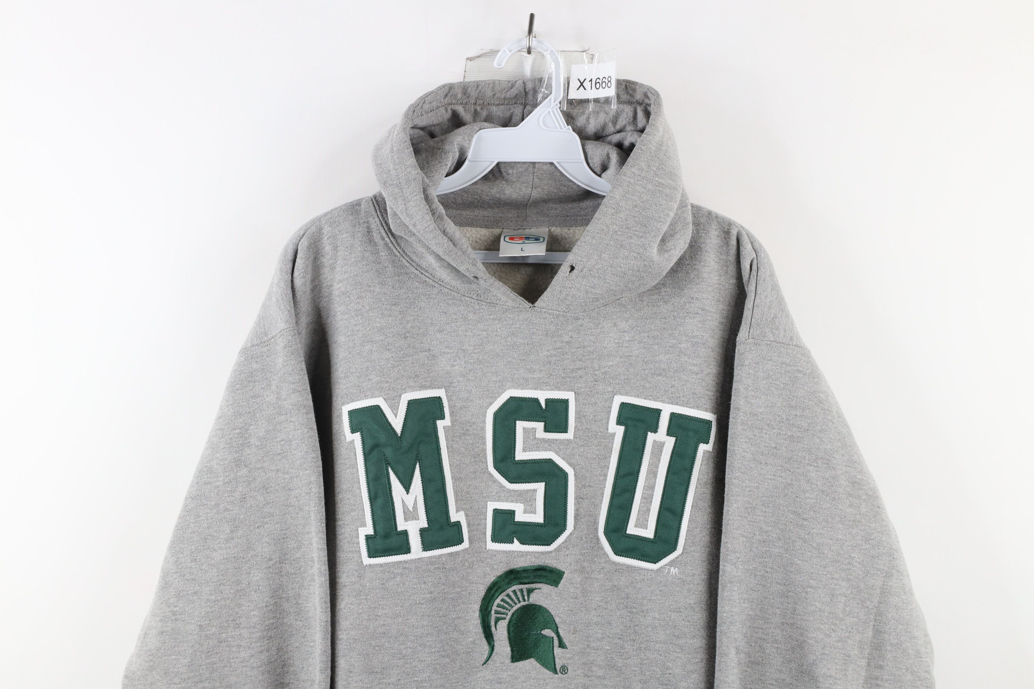Vintage Vintage 90s Michigan State University Hoodie Sweatshirt Gray Size US L / EU 52-54 / 3 - 2 Thumbnail