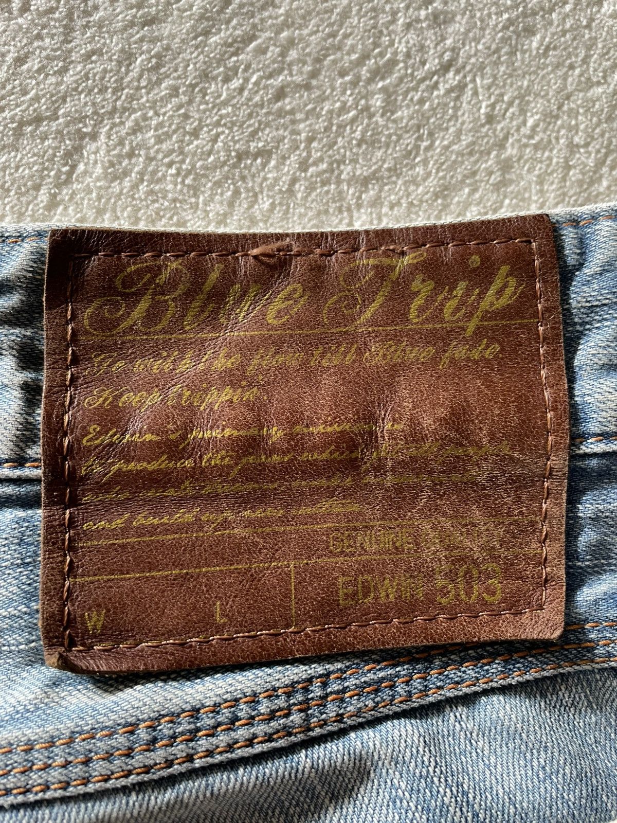 Edwin Vintage Edwin Boot Cut Mudwash Faded Distress Denim Jeans Size US 32 / EU 48 - 16 Thumbnail
