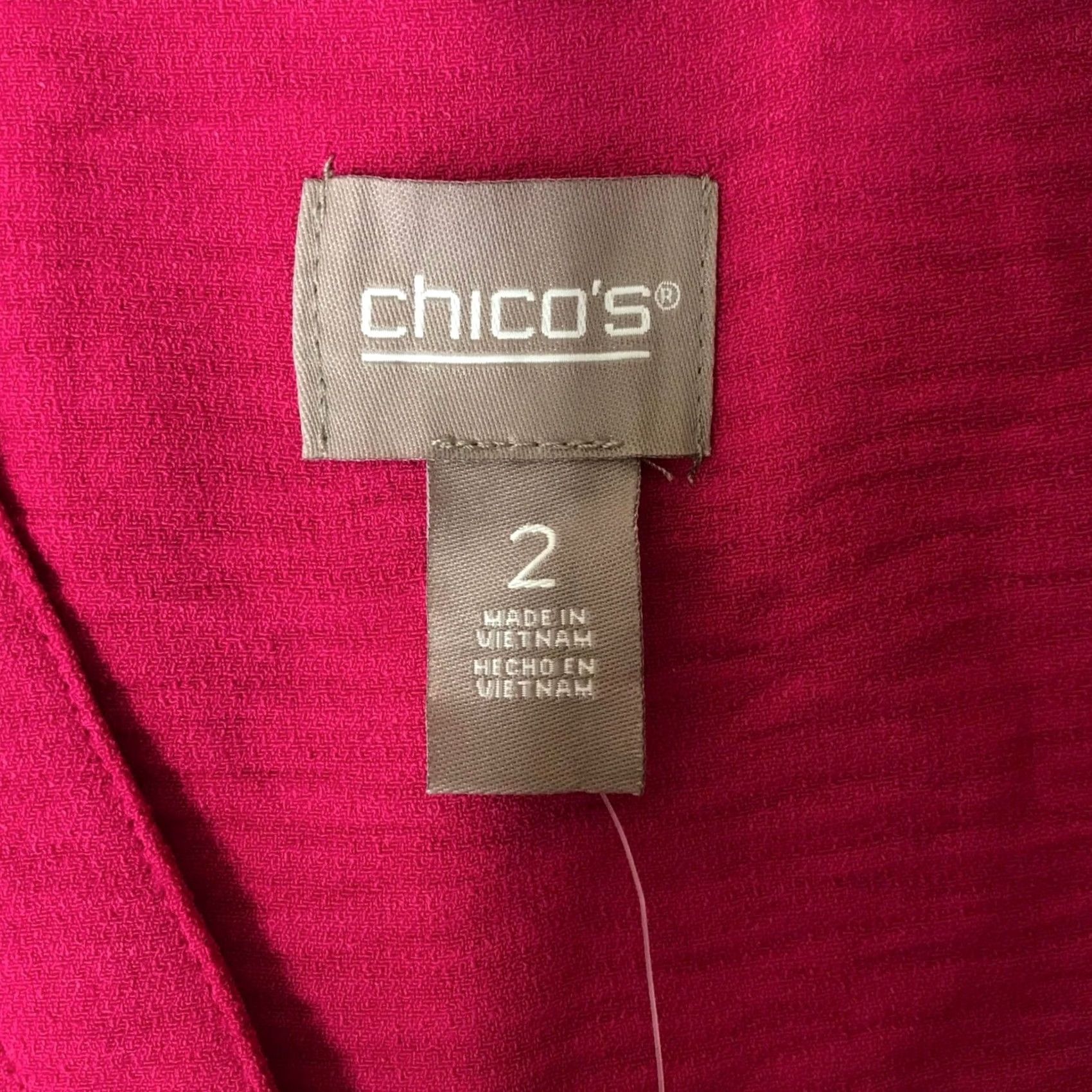 Vintage Chicos Blouse V-Neck Flutter Sleeve 3/4 Size 2 Womens Pink Raspberry Truffle Knit Pullover Size XS / US 0-2 / IT 36-38 - 7 Thumbnail