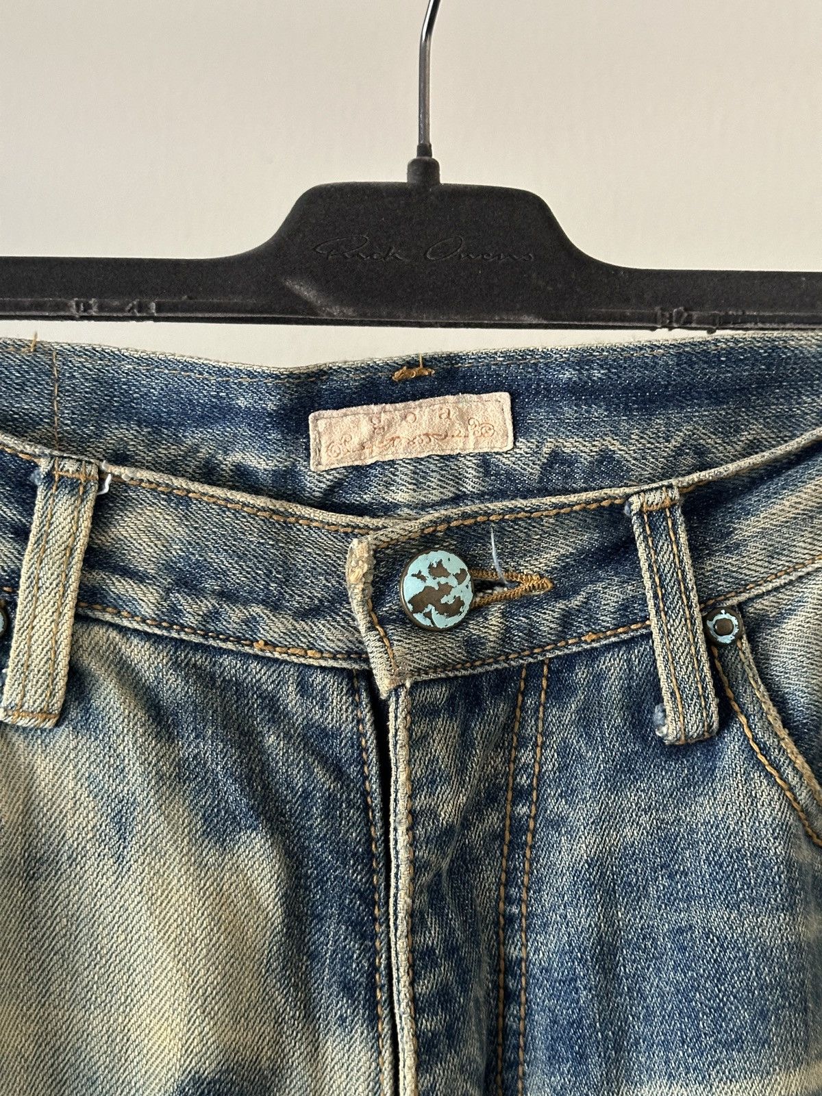 GOA Vintage G.O.A. Mud Wash Distressed Style Flare Jeans Size US 32 / EU 48 - 5 Thumbnail