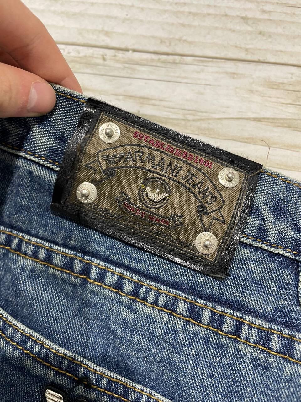 Emporio Armani × Vintage Vintage Emporio Armani Denim Jeans Buggy Size 44 Logo Size US 44 / EU 60 - 5 Thumbnail
