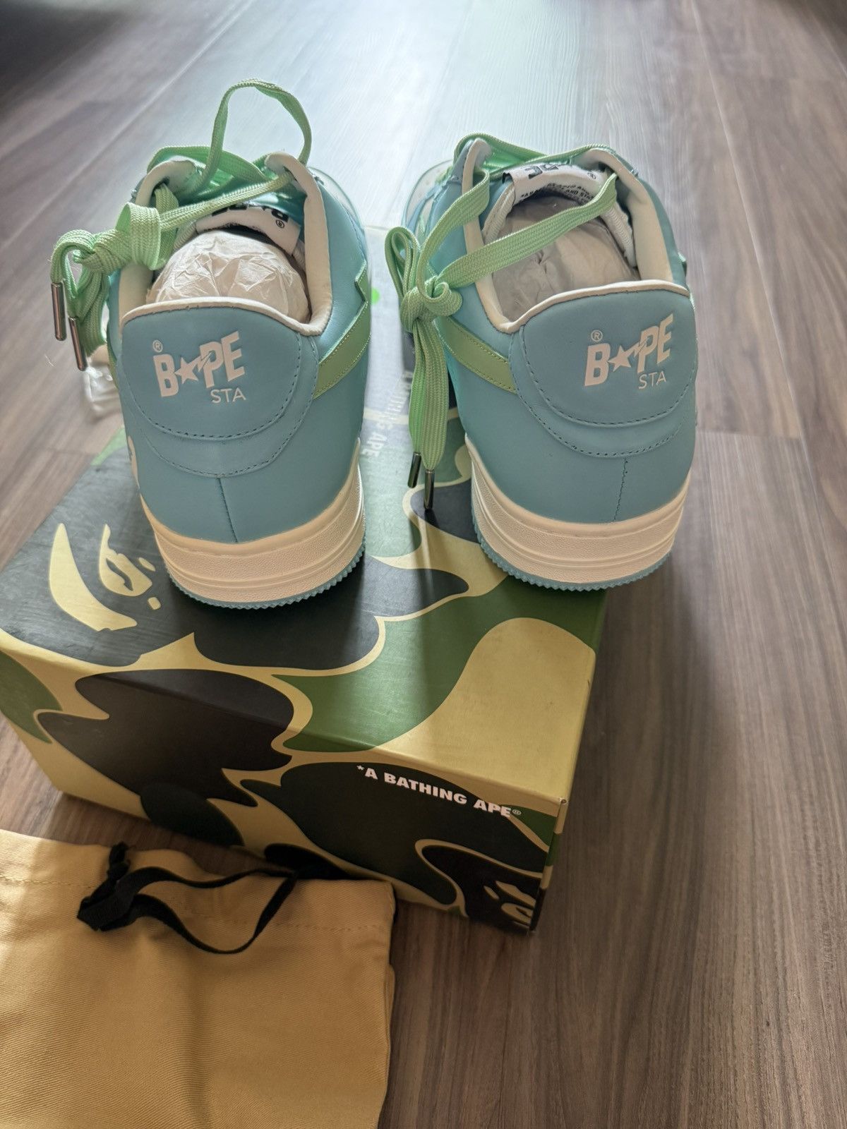 Bape A Bathing Ape BAPE STA Low-Top Sneakers Green Blue – Size 11 Size US 11 / EU 44 - 3 Thumbnail