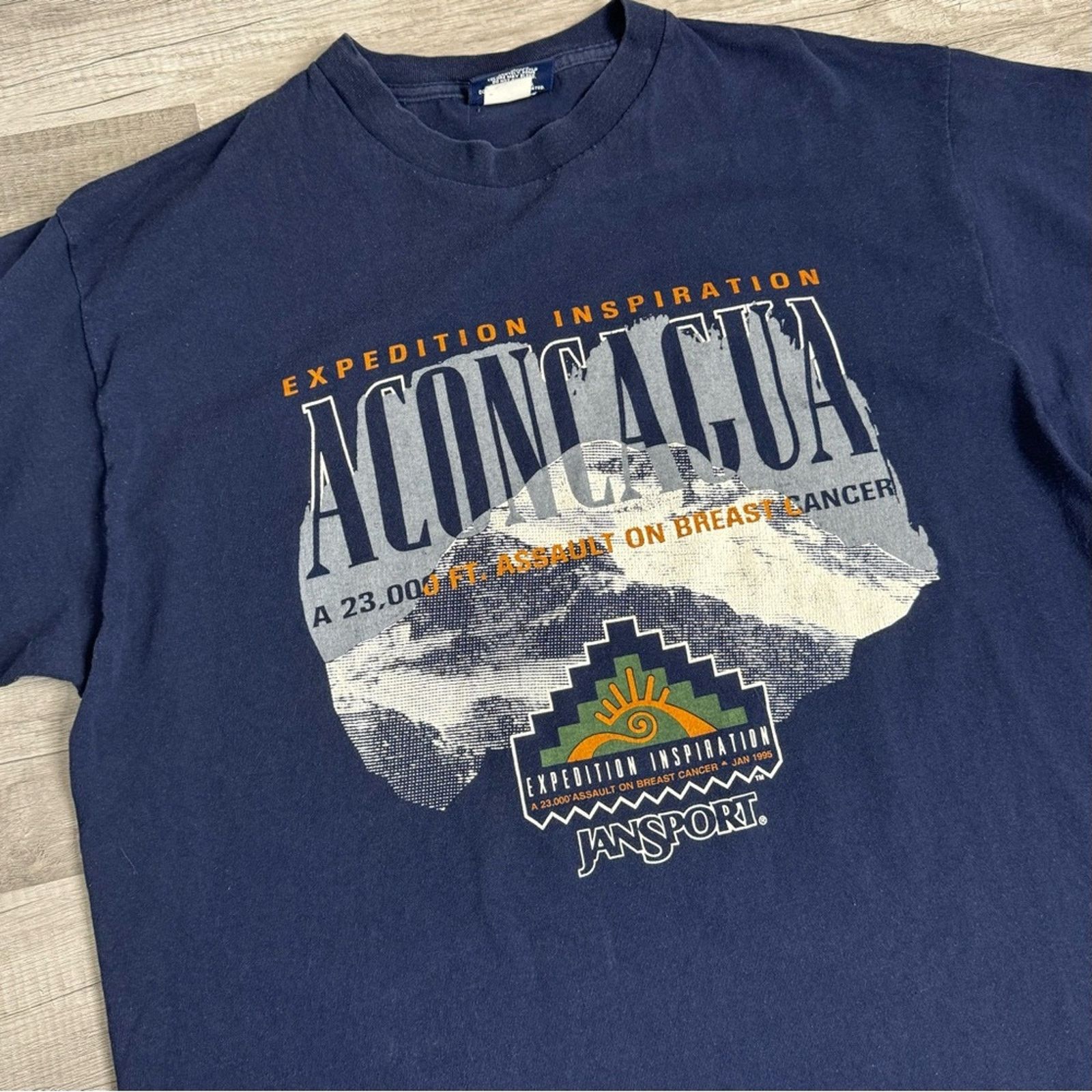 Jansport × Vintage Vintage 90s Jansport Aconcagua Tee Navy Made in USA Size XL Size US XL / EU 56 / 4 - 1 Thumbnail
