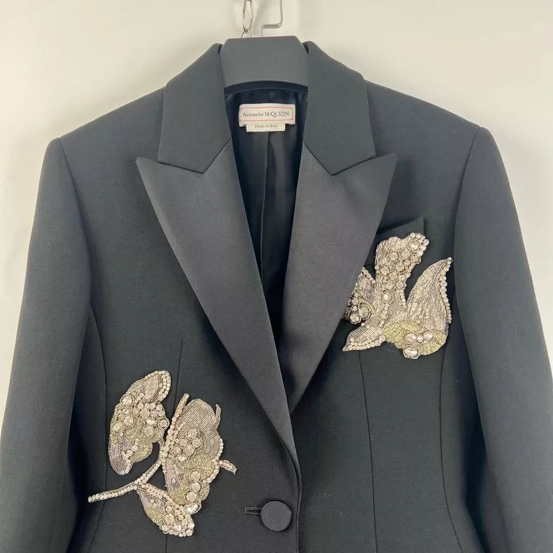 Alexander McQueen Alexander McQUEEN Black rhinestone heavy industry embroider Size XS / US 0-2 / IT 36-38 - 6 Thumbnail