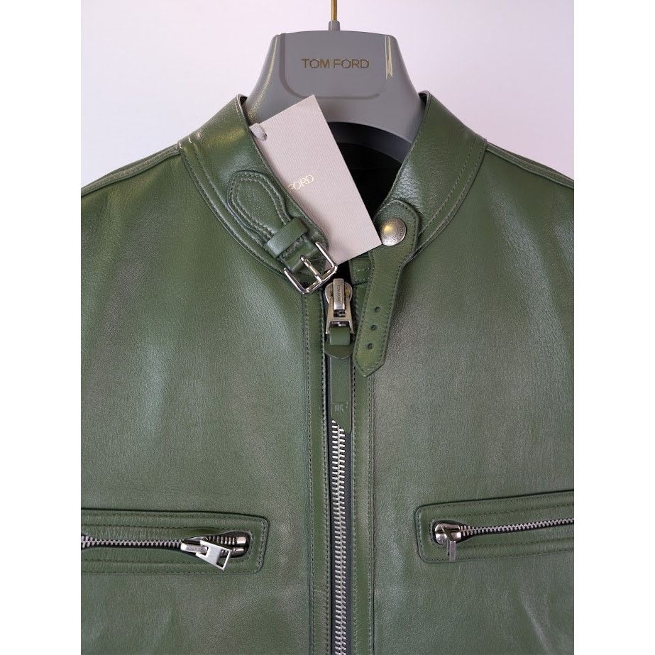Tom Ford o1rshd1 Leather Jacket in Green Size US M / EU 48-50 / 2 - 8 Thumbnail