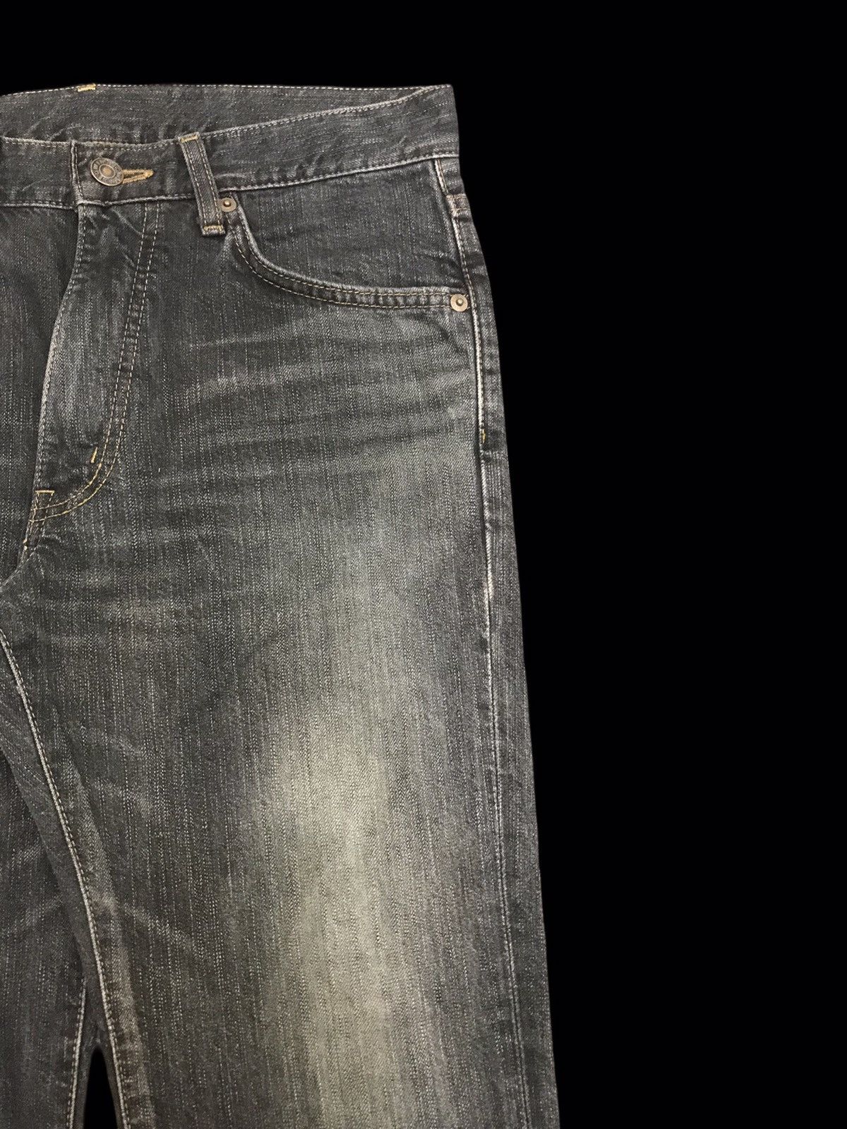 Edwin 💥BOOTCUT💥ARCHIVAL EDWIN REBEL BLACK DISTRESSED DENIM F256 Size US 29 - 2 Thumbnail