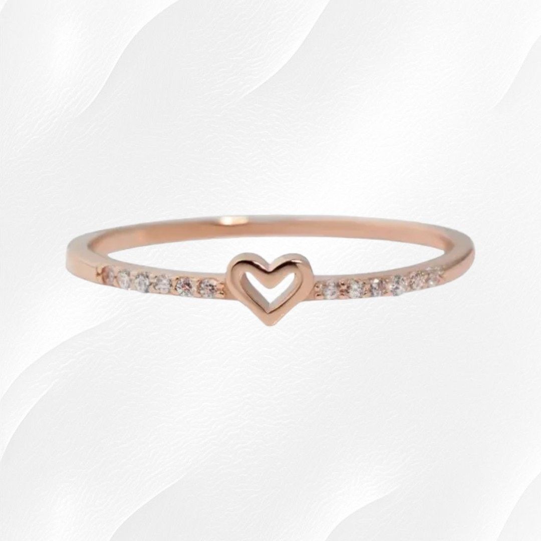 Other Rose Golden Heart Coquette Fashion Ring Size 6 Size ONE SIZE - 4 Thumbnail