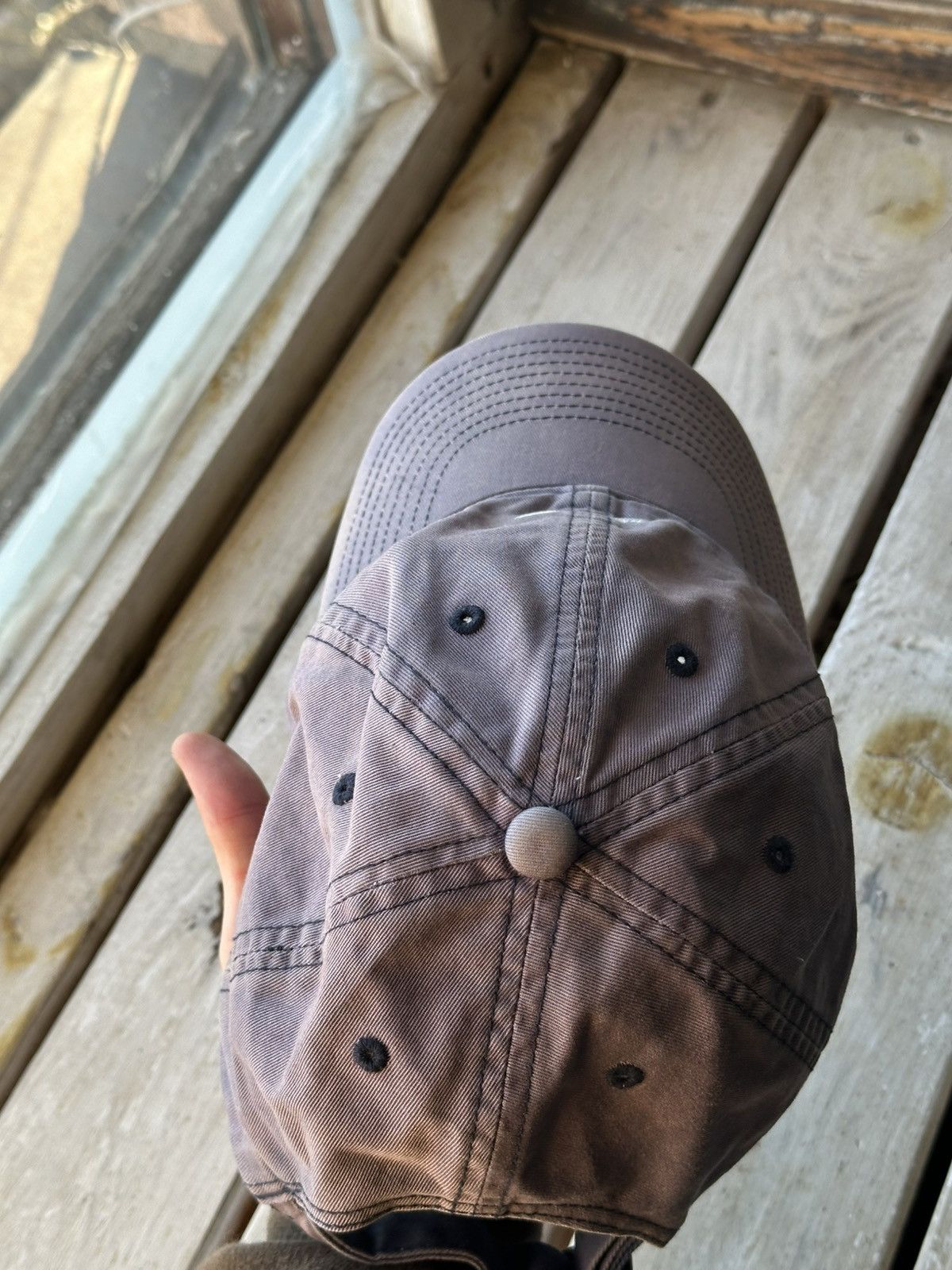 Nike × Vintage ARCHIVE nike vintage Y2K cap distressed beige thrashed 90s Size ONE SIZE - 8 Thumbnail