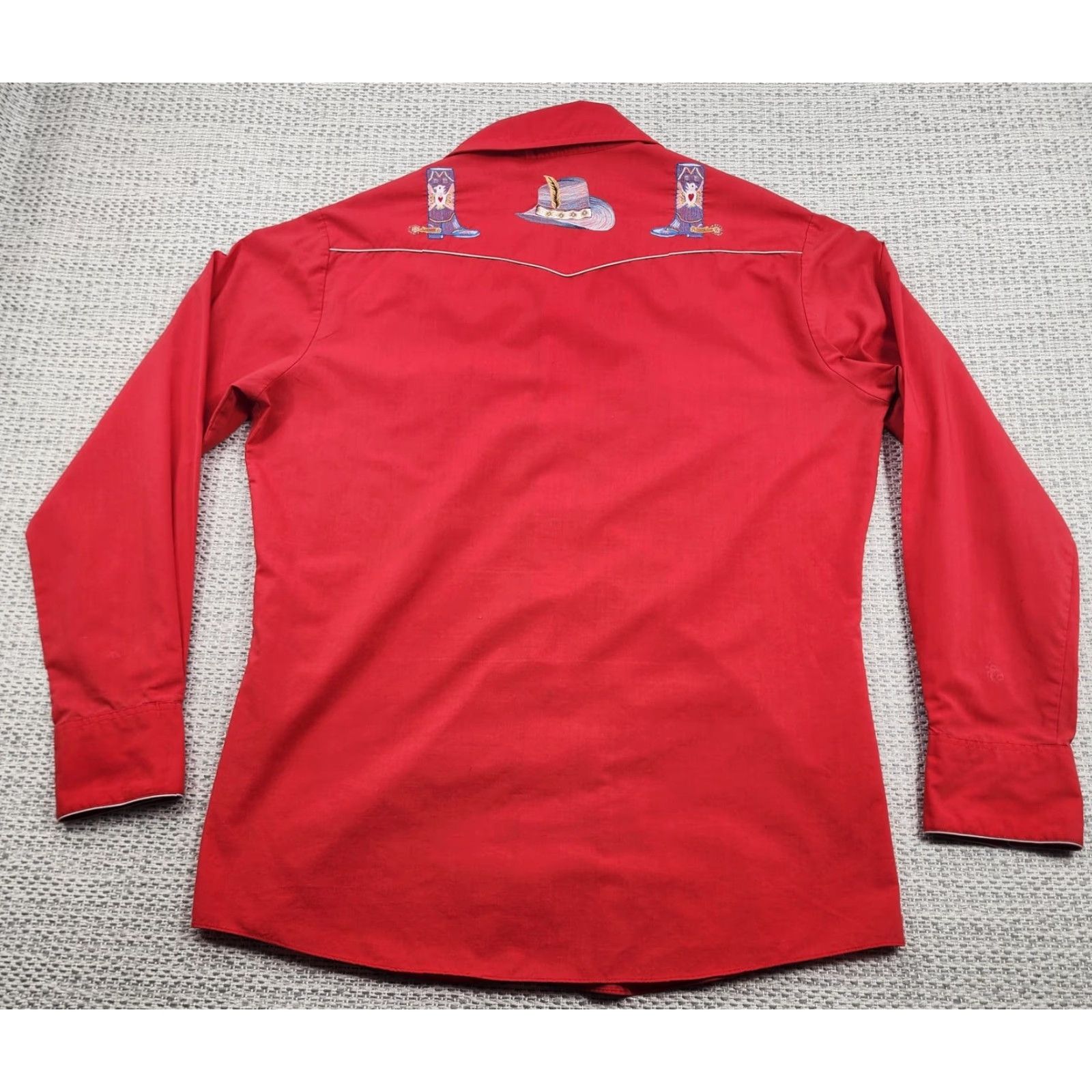 Vintage Kennington Rockin K Ranchwear Shirt Mens L Pearl Snap Long Sleeve Embroidered Red Cowboy Western Size US L / EU 52-54 / 3 - 7 Thumbnail