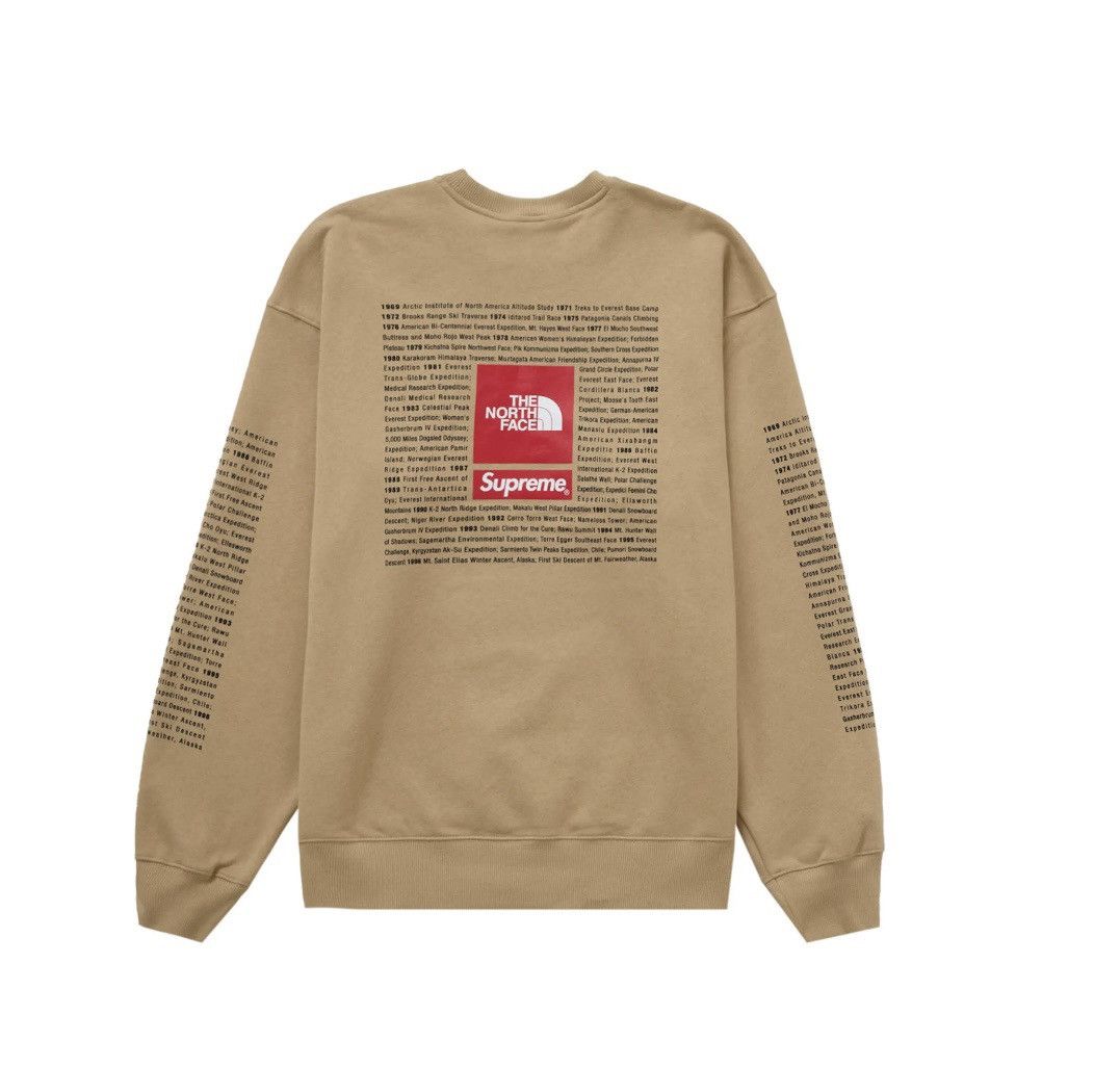 image of Supreme North Face Crewneck in Khaki, Men's (Size XL)