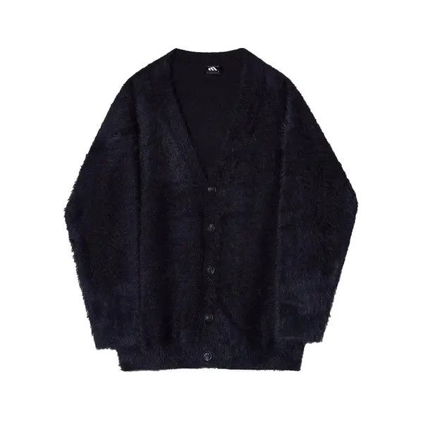 Japanese Brand Fukuoka x azawa Black Knit Cardigan Sweater Size US L / EU 52-54 / 3 - 6 Thumbnail