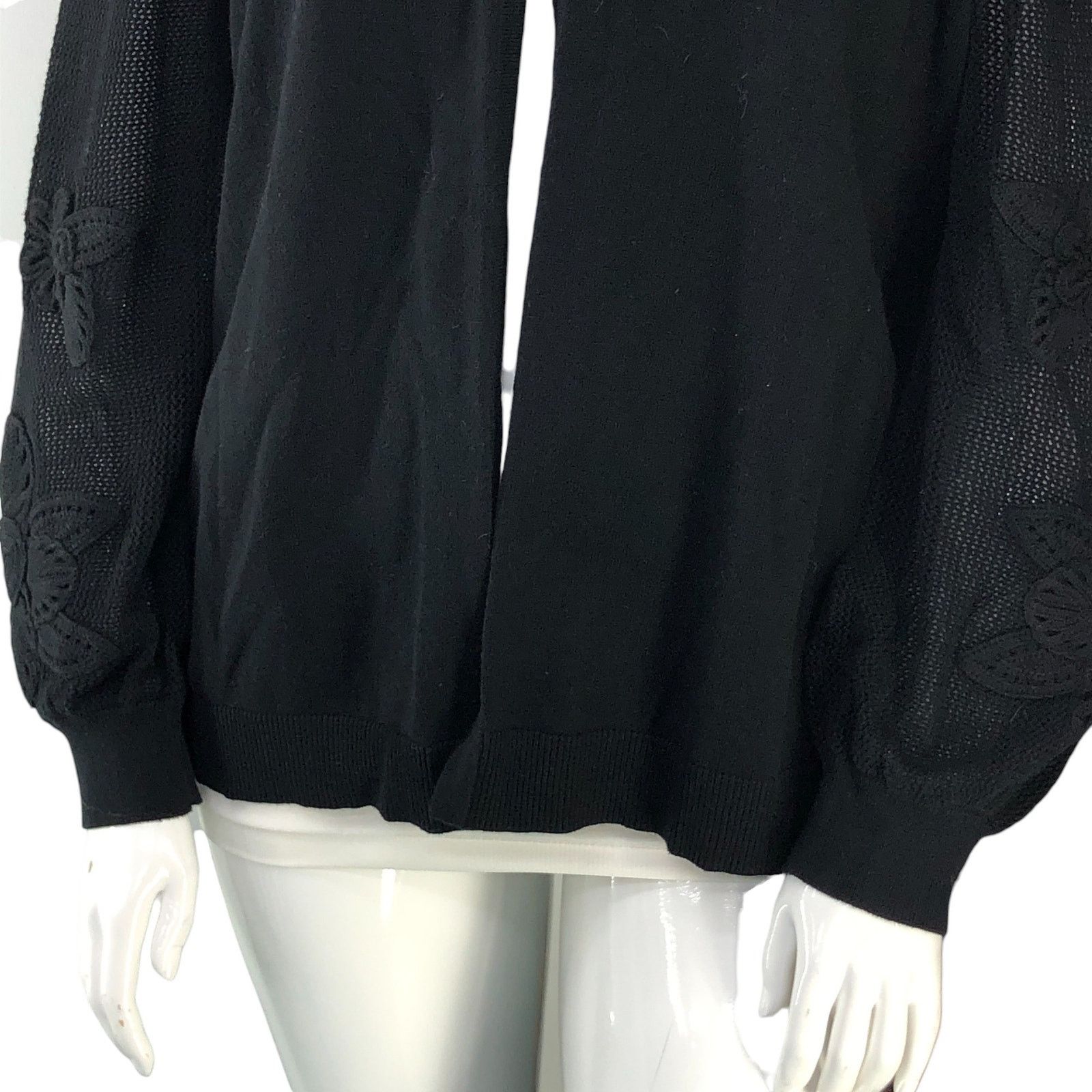 Chicos Chicos Size 4 US XXL Cardigan 3D Applique Crochet Open Front Size XXL / US 16-18 / IT 52-54 - 3 Thumbnail